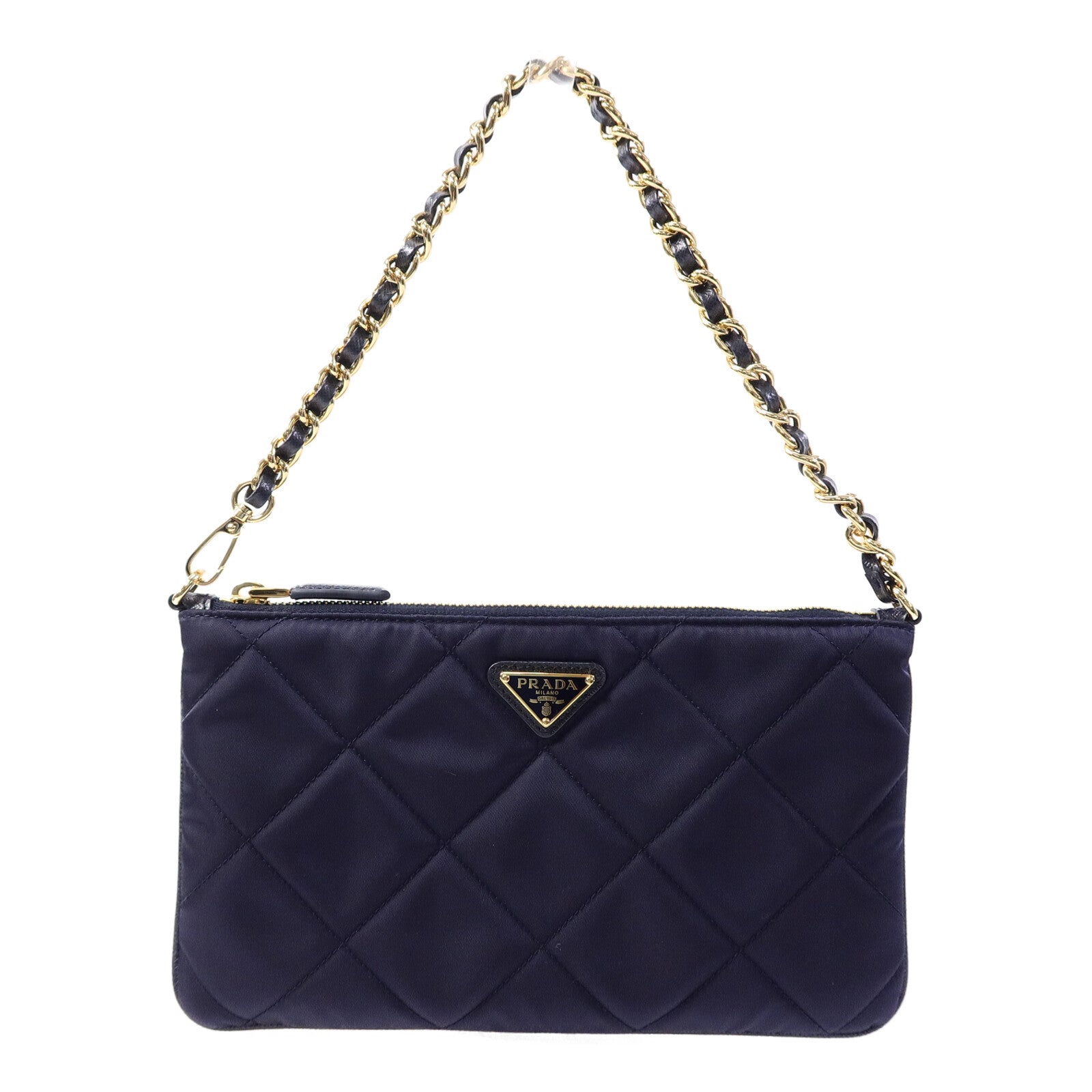 PRADA 尼龍Quilted Re-Nylon Pouch鏈帶肩背袋