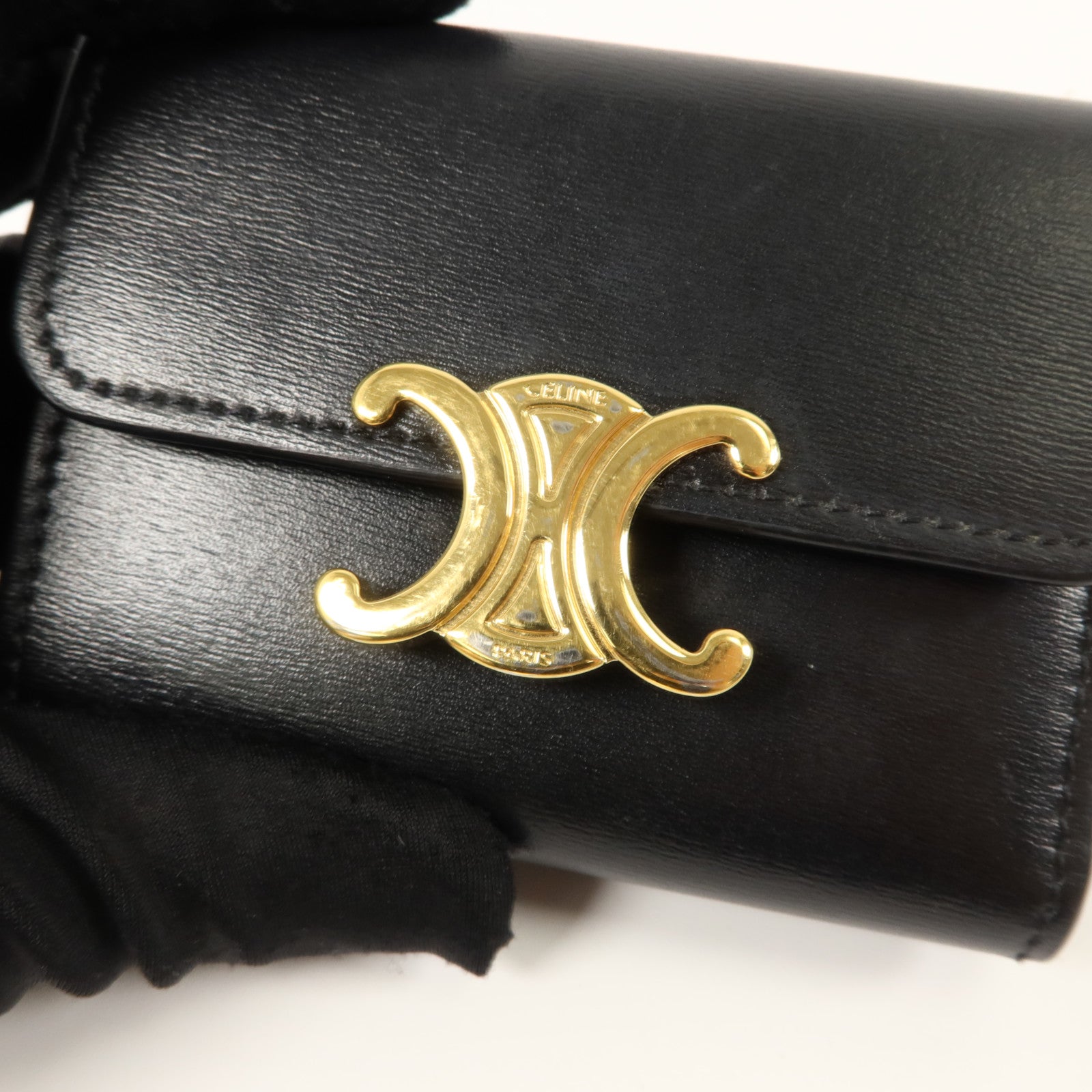 CELINE 牛皮皮革Triomphe Compact Wallet錢包