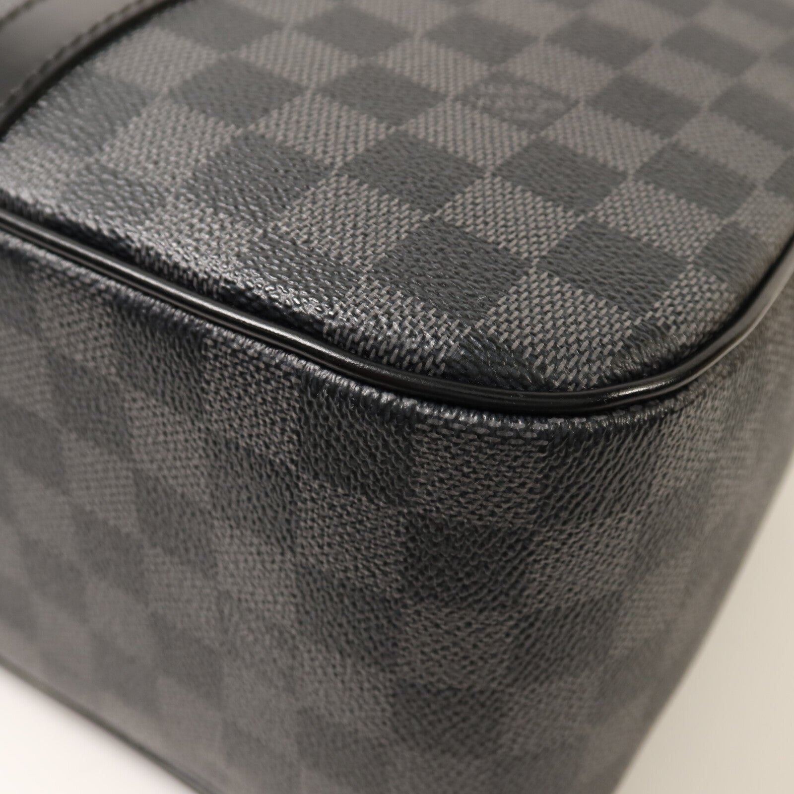 LOUIS VUITTON Damier Graphite Porto Cuman Voyage銀扣手挽肩背兩用袋
