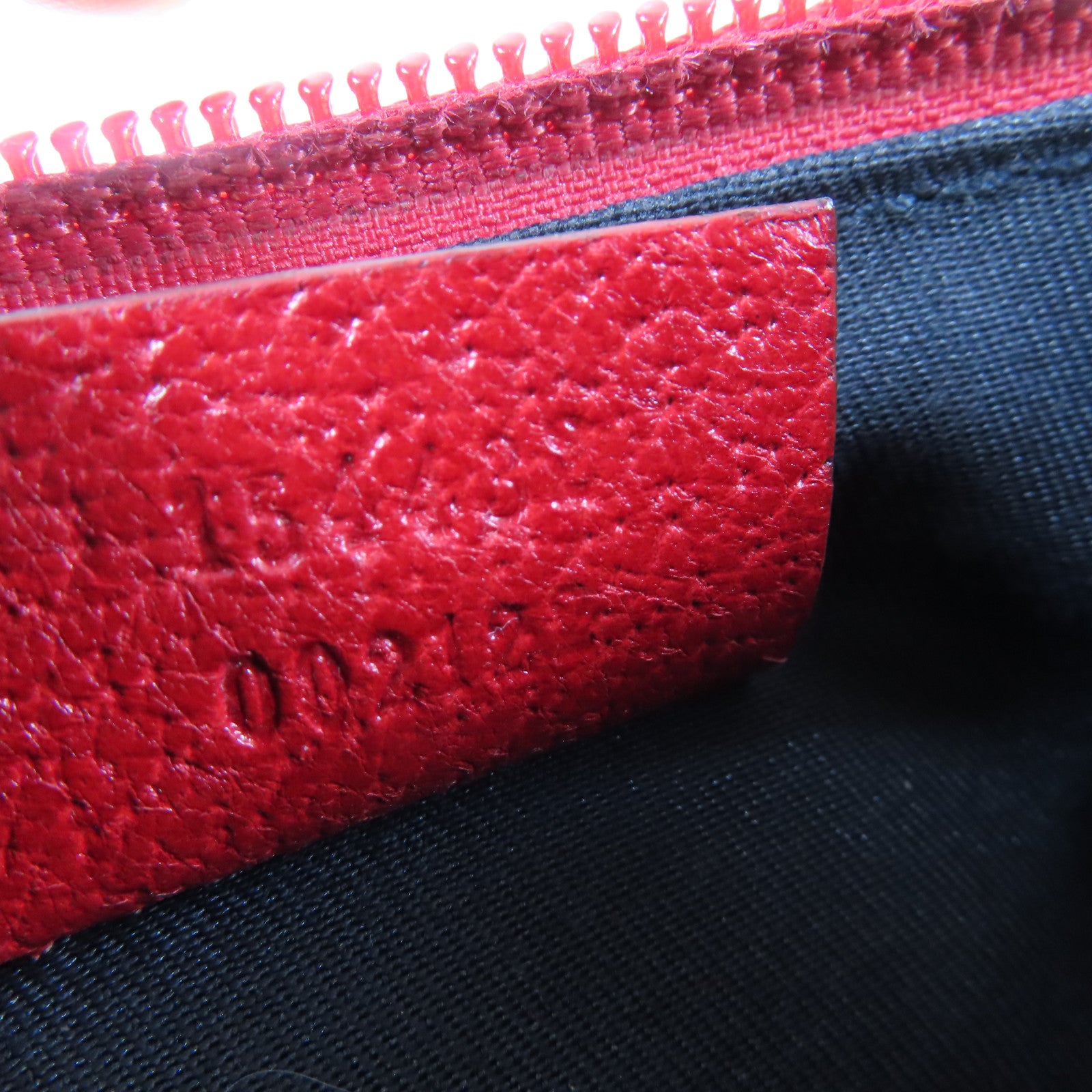 GUCCI 帆布Mini Pochette銀扣肩背袋啡色/紅色