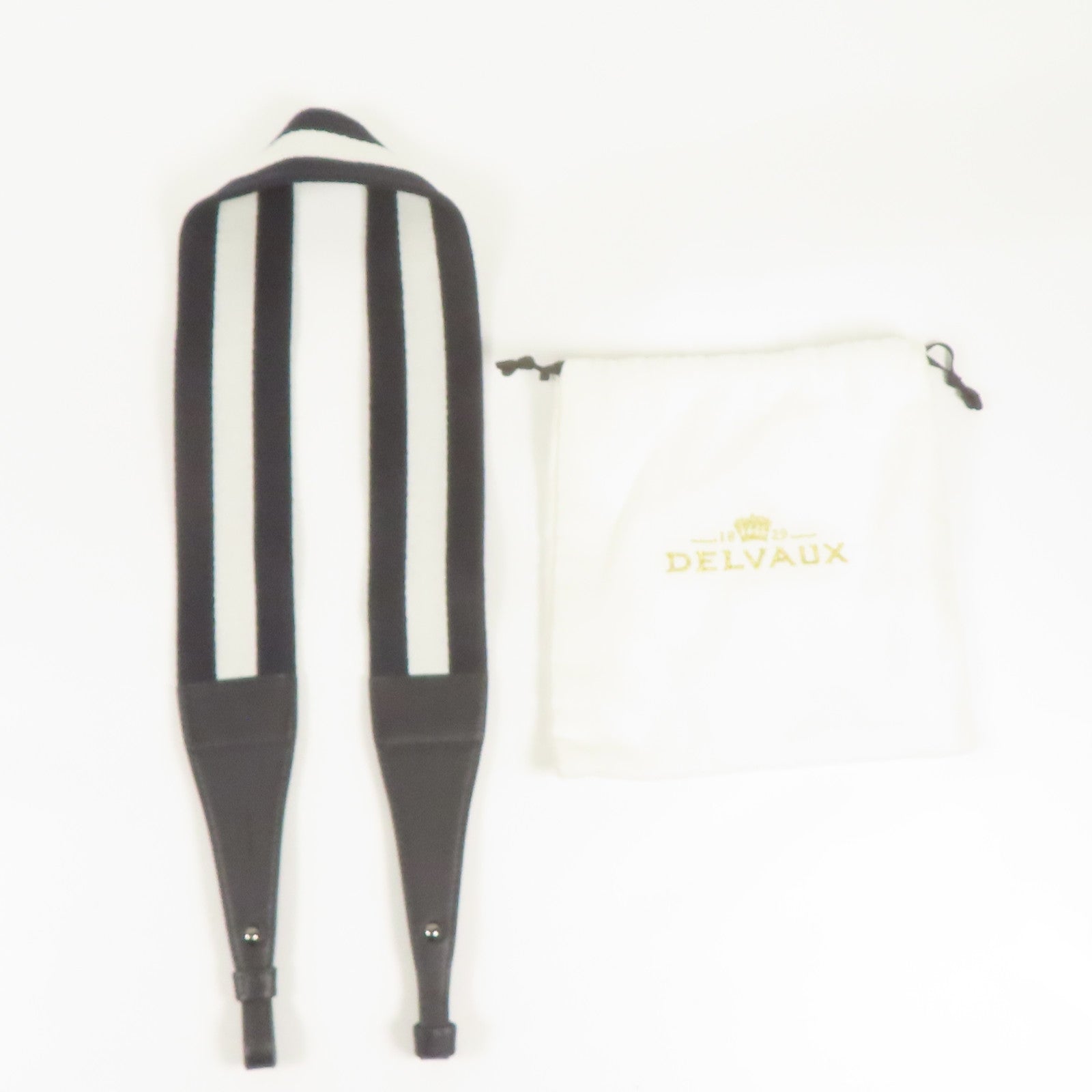 Delvaux 帆布/牛皮皮革Strap肩背帶