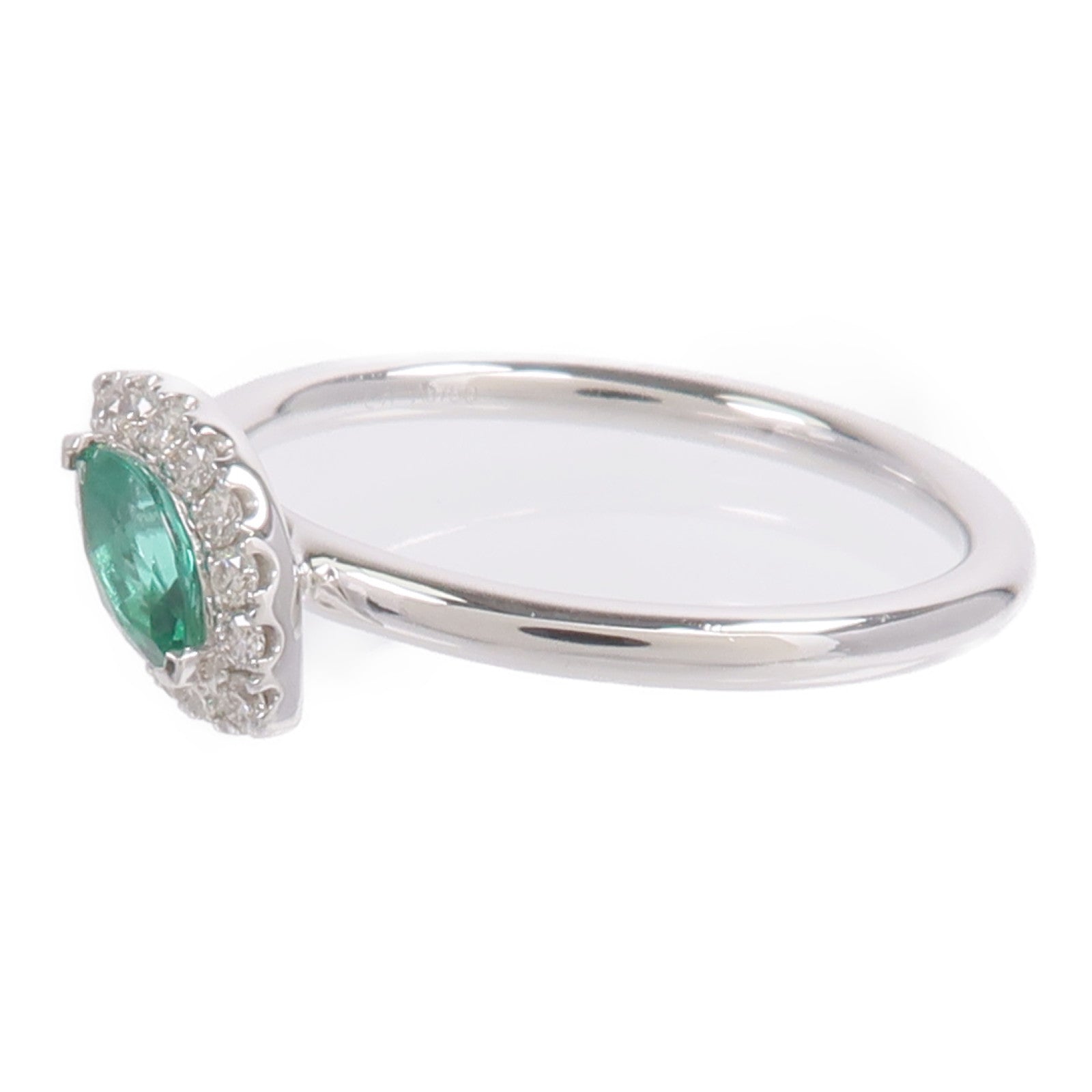 JEWELRY 18K白金Emerald Diamond Ring綠寶石/鑽石戒指