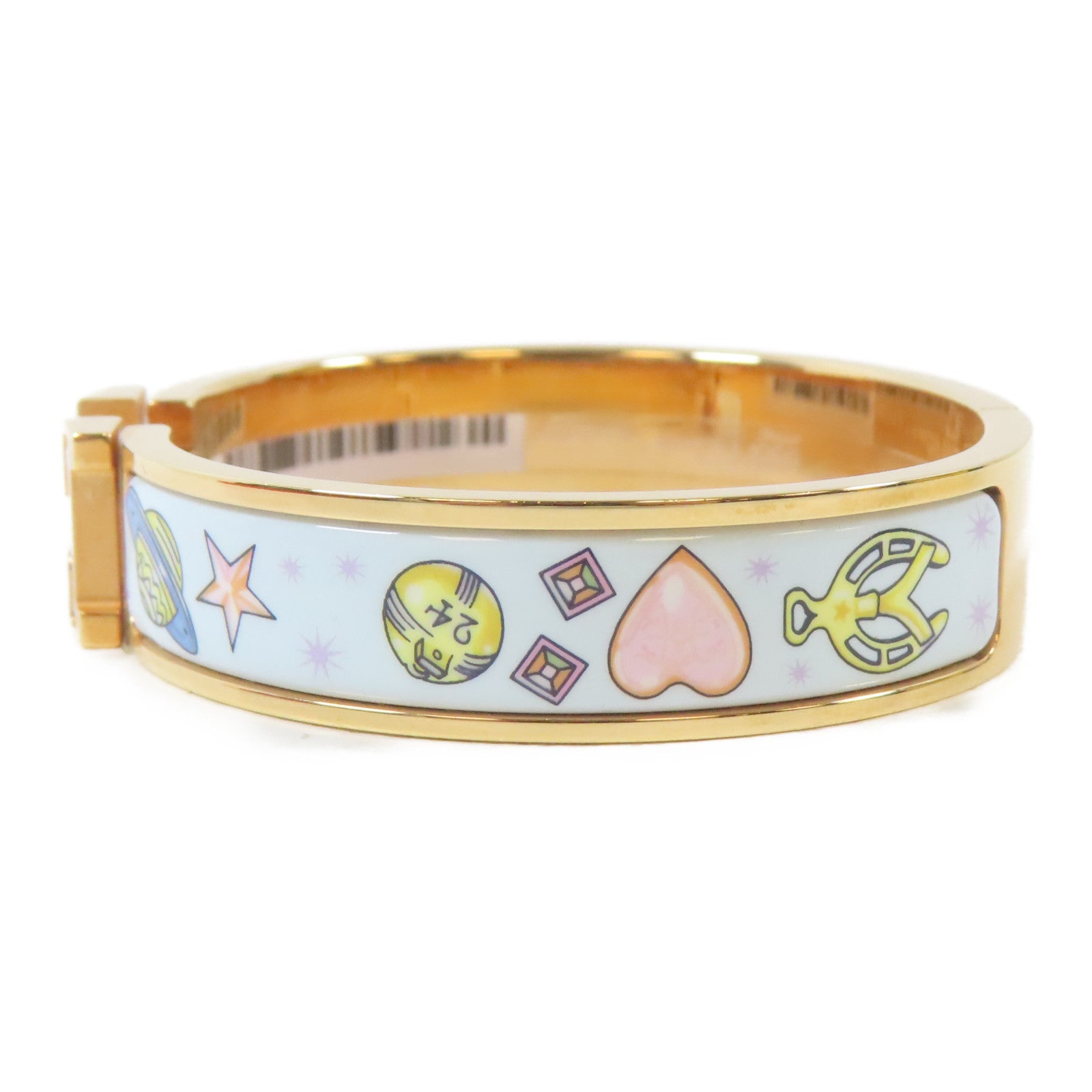 HERMES 金屬Clic H Bracelet手鐲金色#15.75cm
