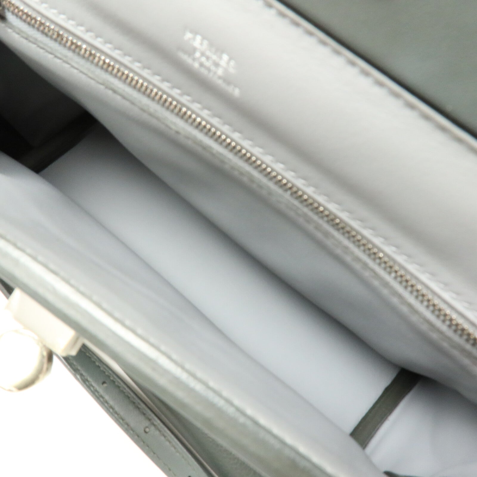 HERMES Evercolor皮革24/24 Mini手挽肩背兩用袋Vert Mangrove/Gris Pantin