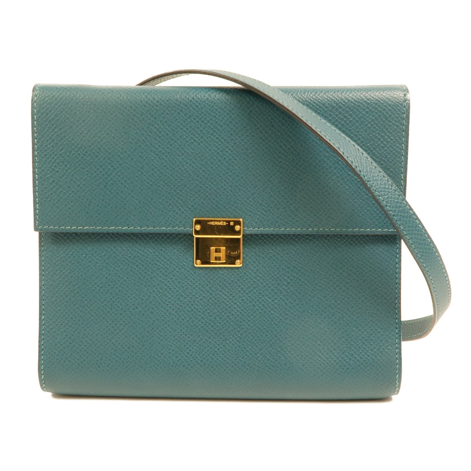 HERMES Epsom皮革Clic 16金扣肩背袋Malachite