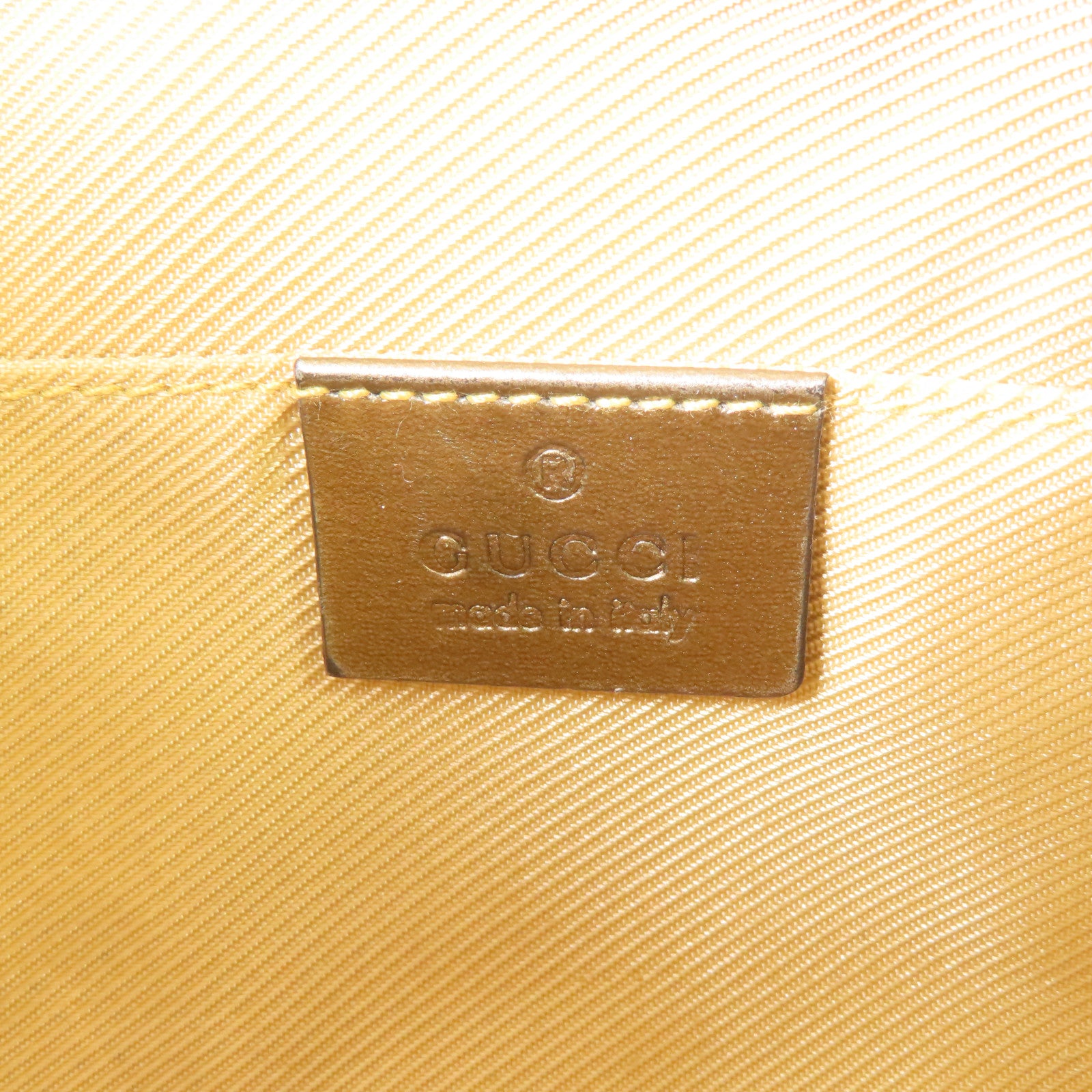 GUCCI 帆布/皮革Shoulder Bag銀扣肩背袋金色