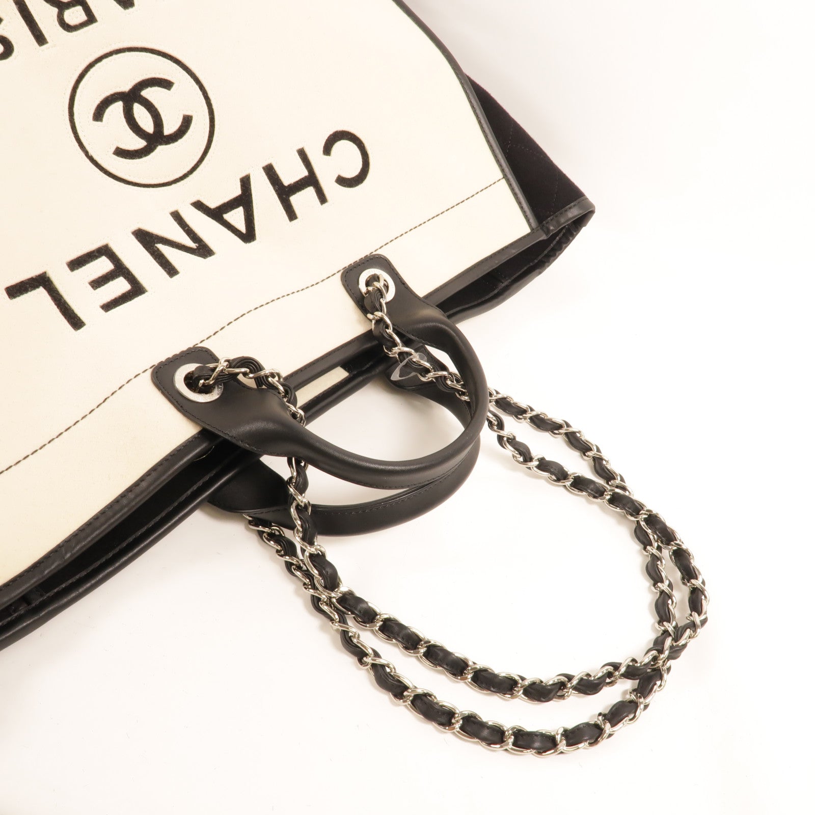 CHANEL Wool Deauville GM手挽肩背兩用袋