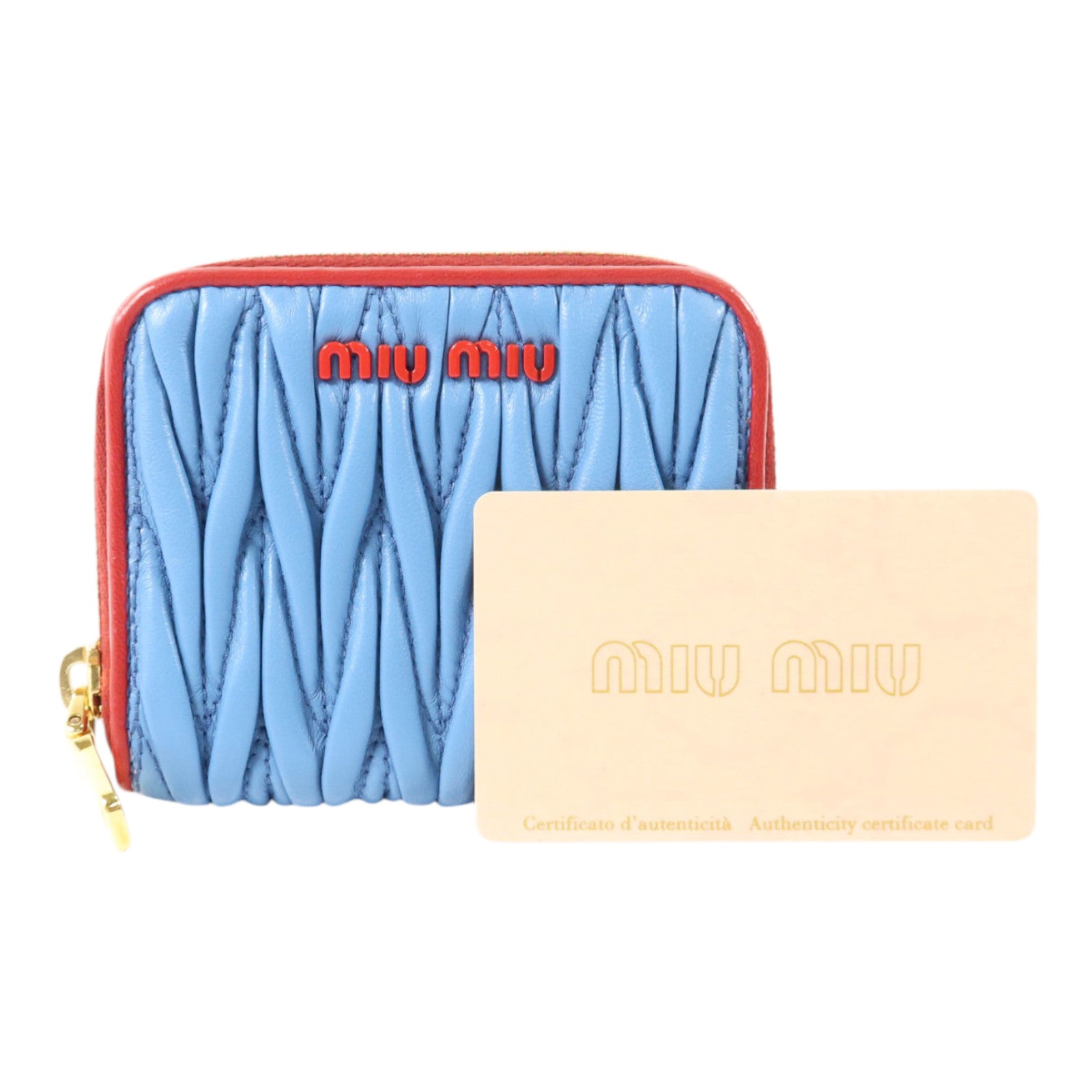 Miu Miu 羊皮皮革Coin Case金扣零錢包