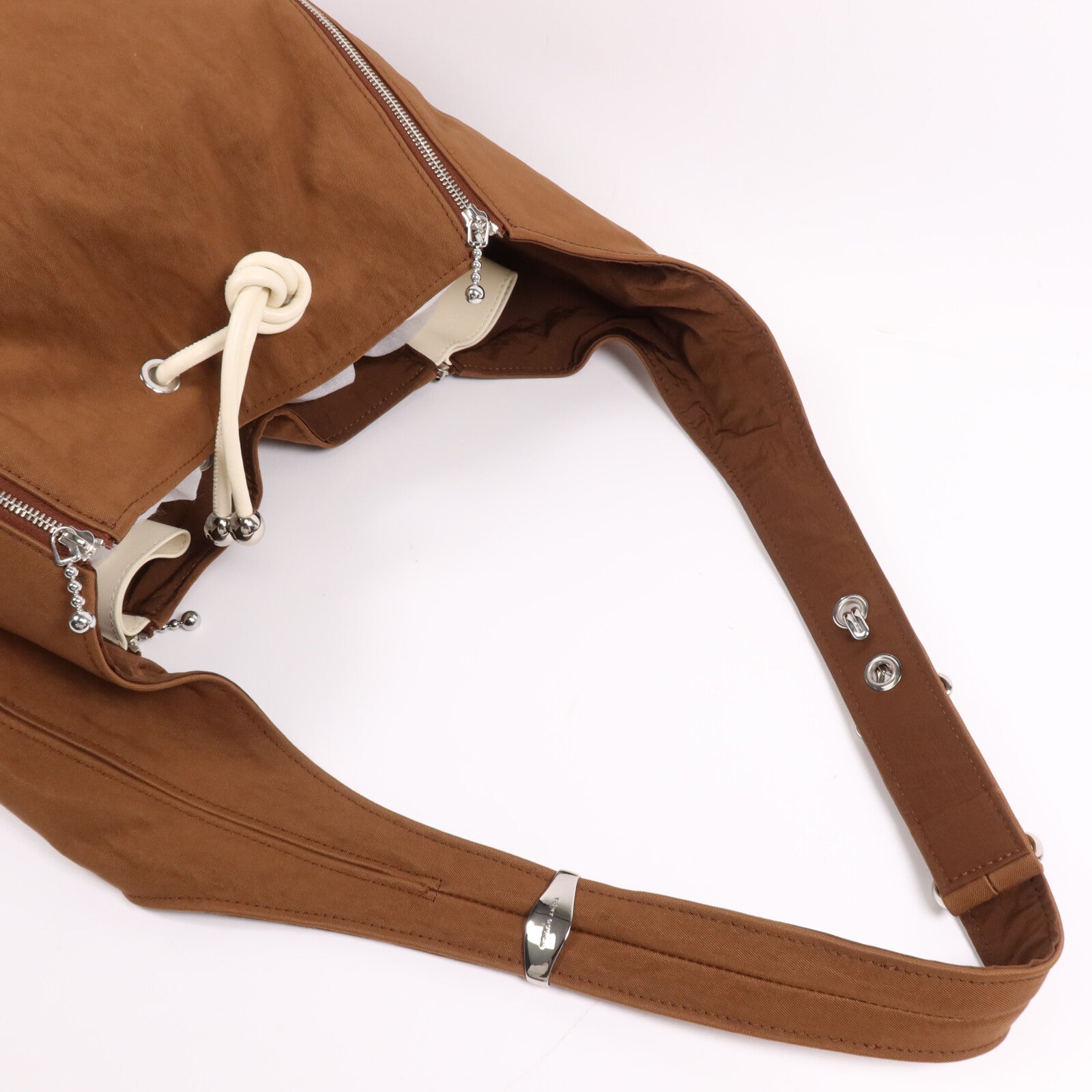 Tory Burch 帆布Large Zip銀扣肩背袋