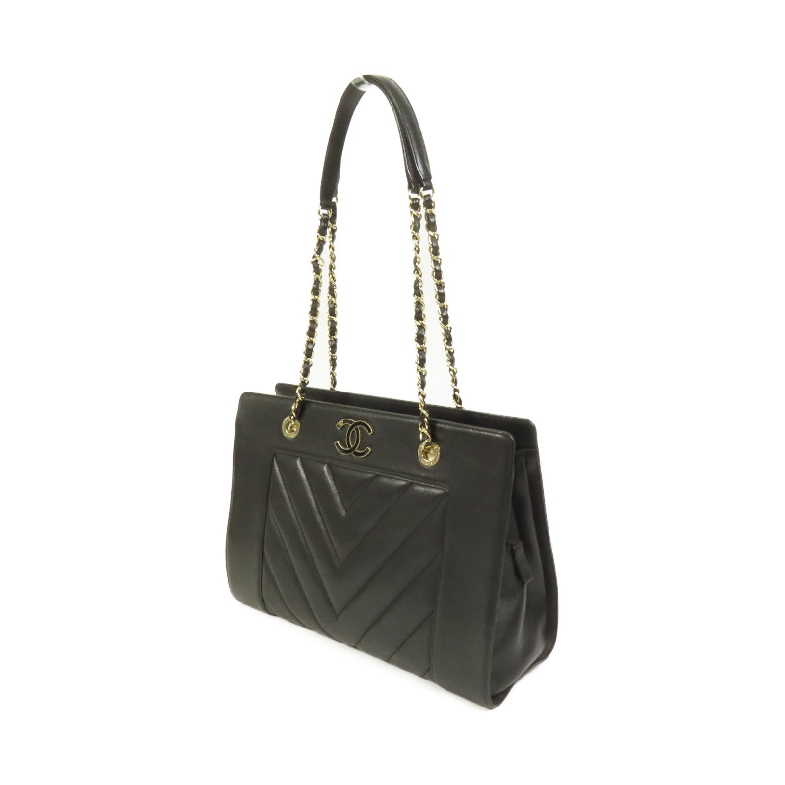 CHANEL 牛皮皮革Shoulder Bag金扣肩背袋