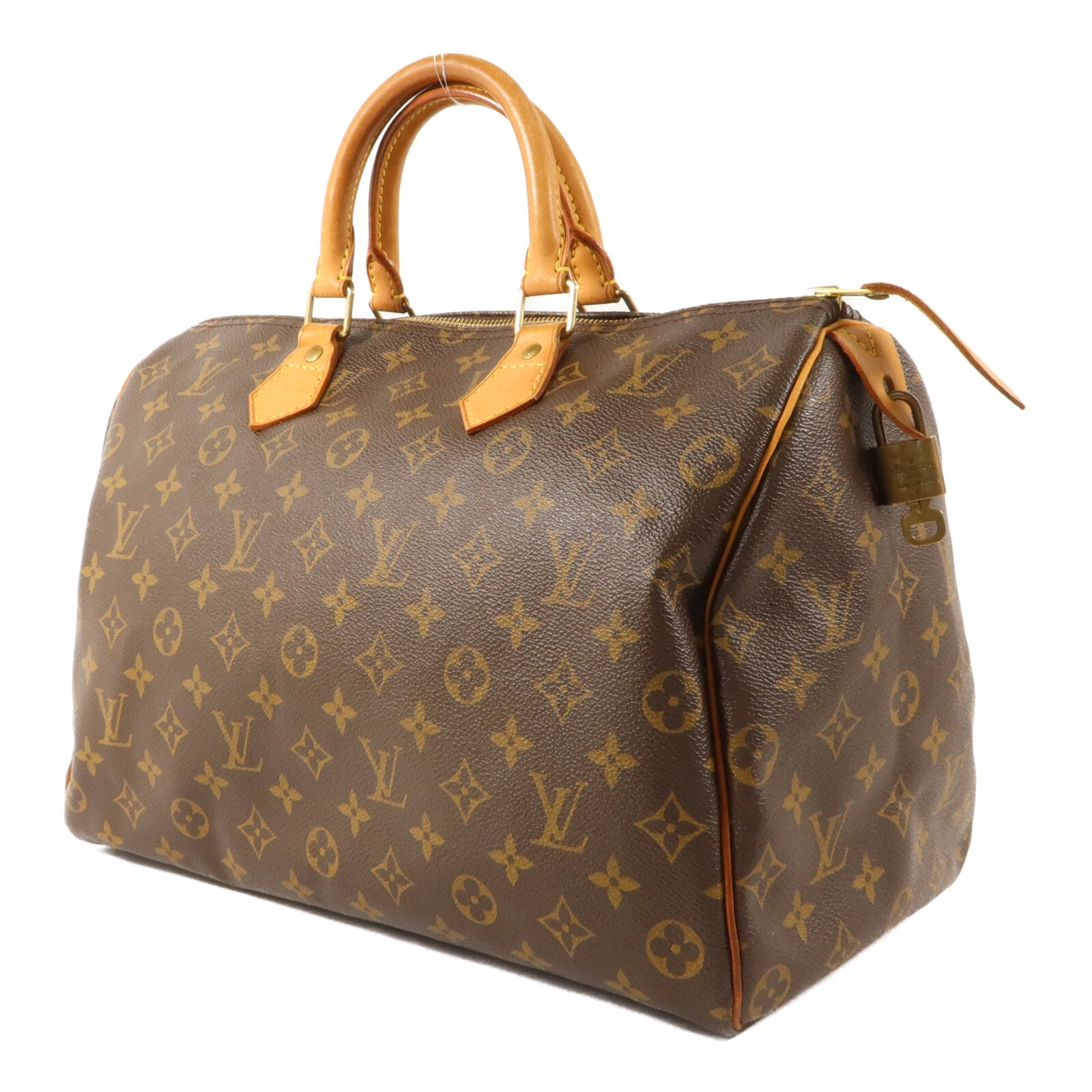 LOUIS VUITTON Monogram Speedy 35金扣手挽袋