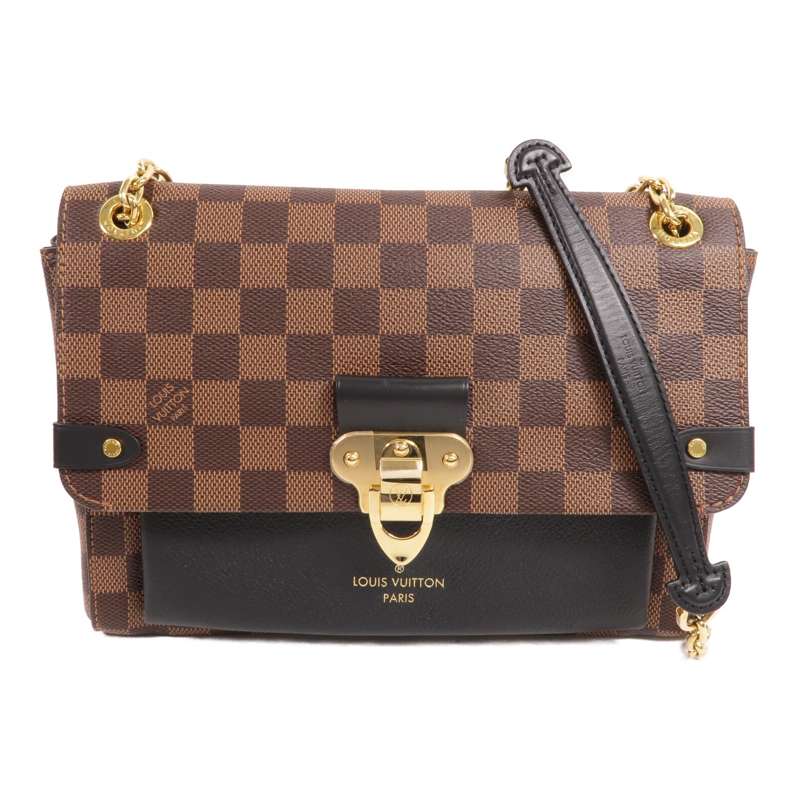 LOUIS VUITTON Damier Vavin PM金扣鏈帶肩背袋