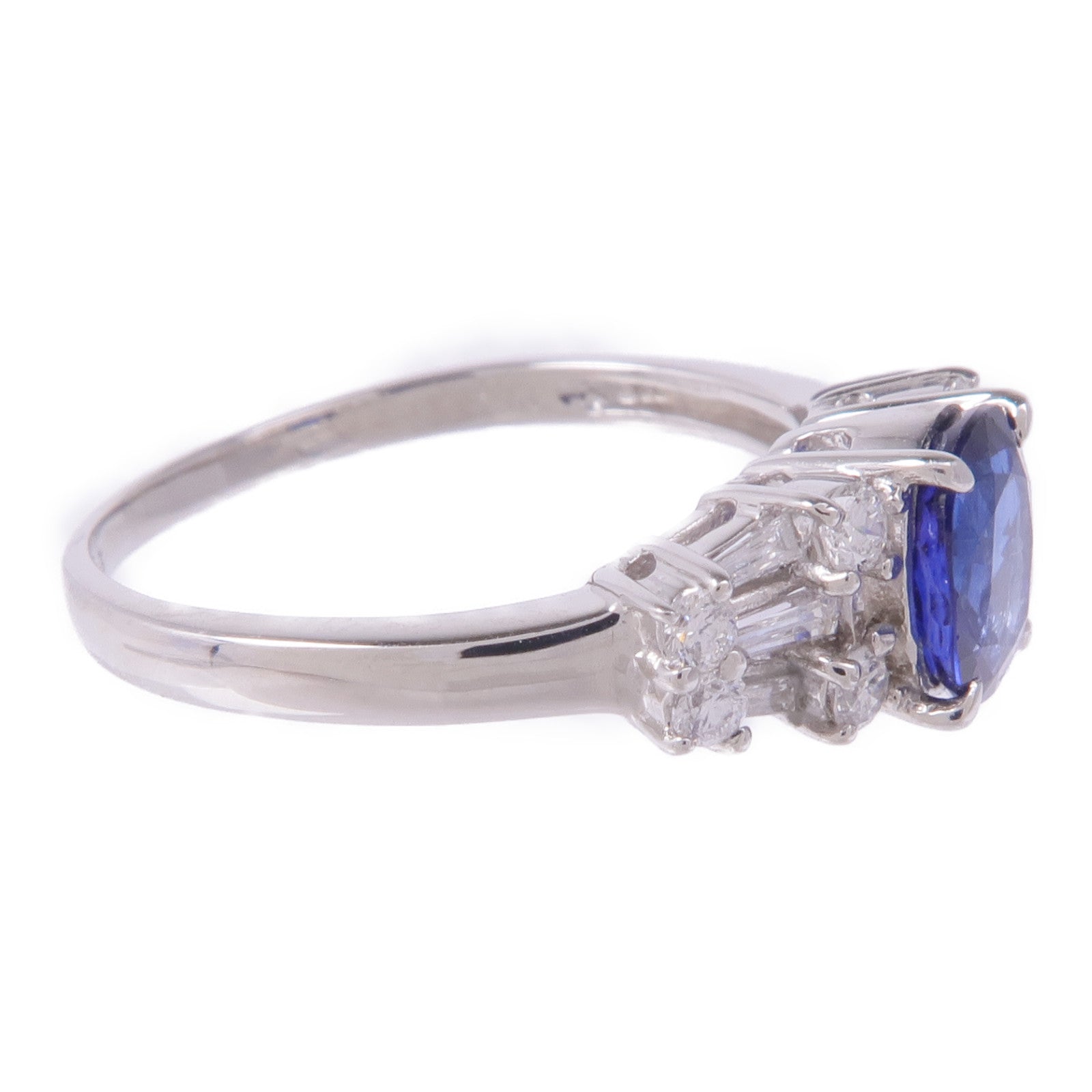 JEWELRY 【激減優惠】PT900鉑金Sapphire Diamond Ring藍寶石/鑽石戒指US#7.25
