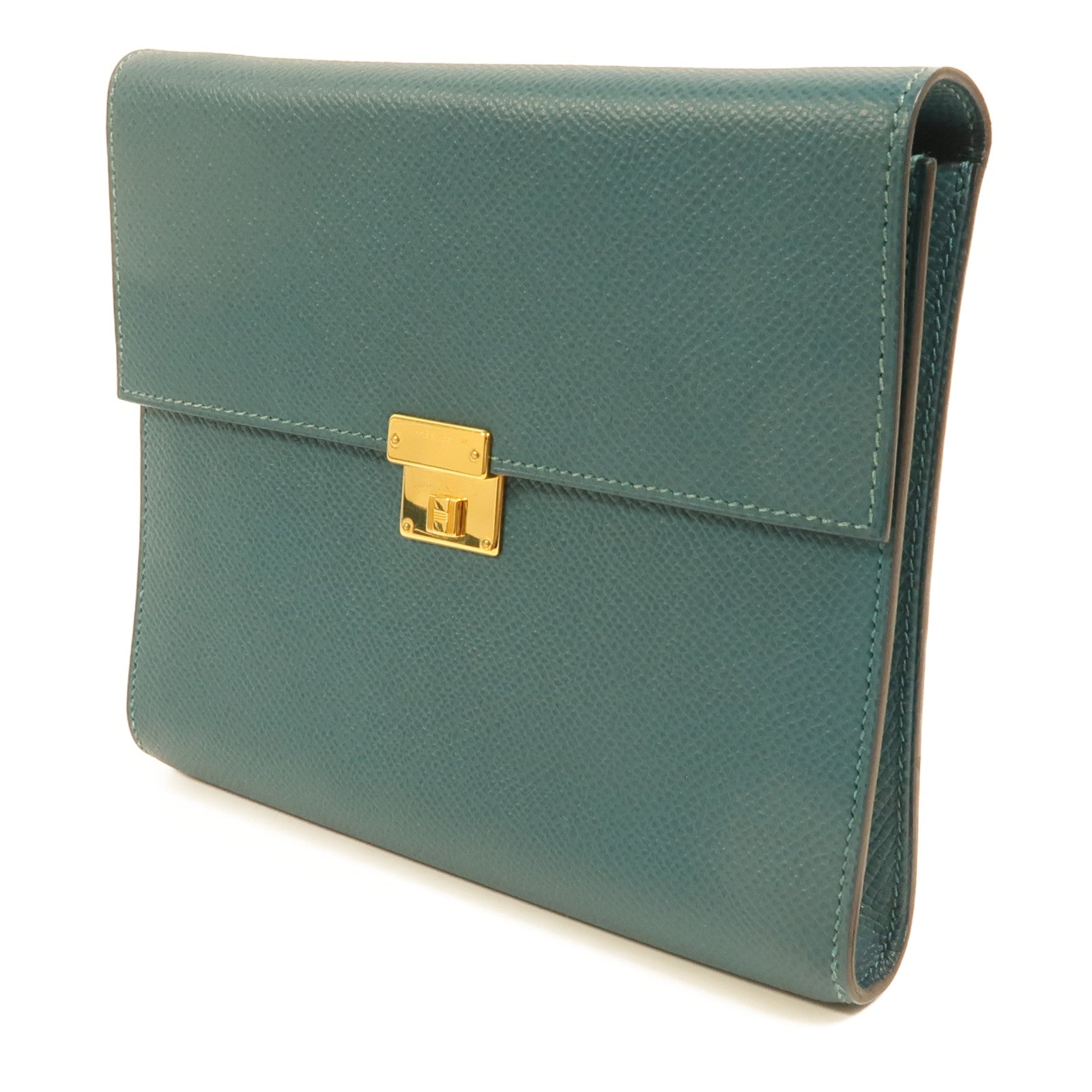 HERMES Epsom皮革Clic 16金扣肩背袋Malachite