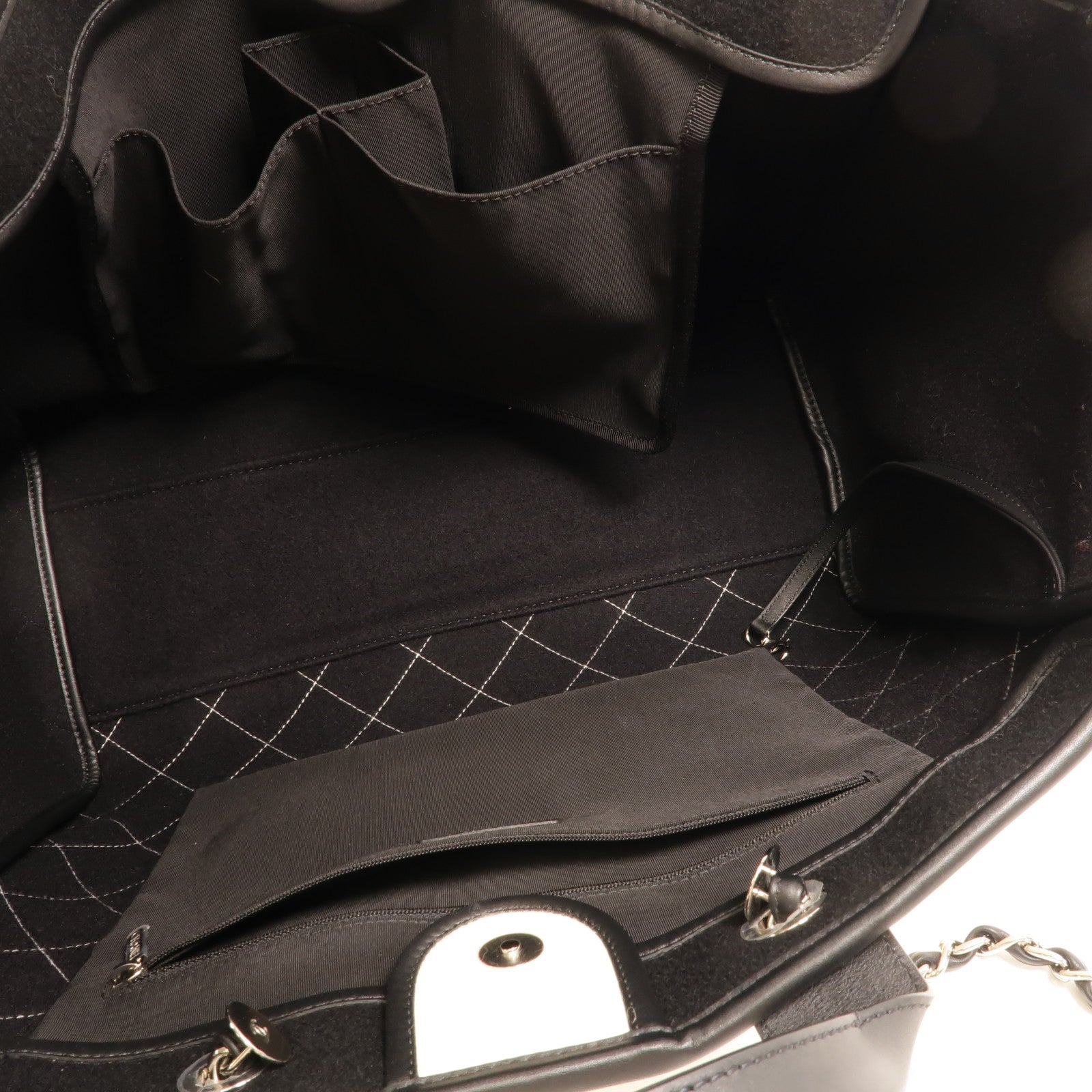 CHANEL Wool Deauville GM手挽肩背兩用袋