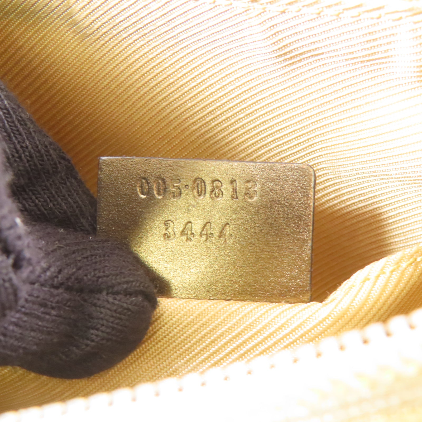 GUCCI 帆布/皮革Shoulder Bag銀扣肩背袋金色