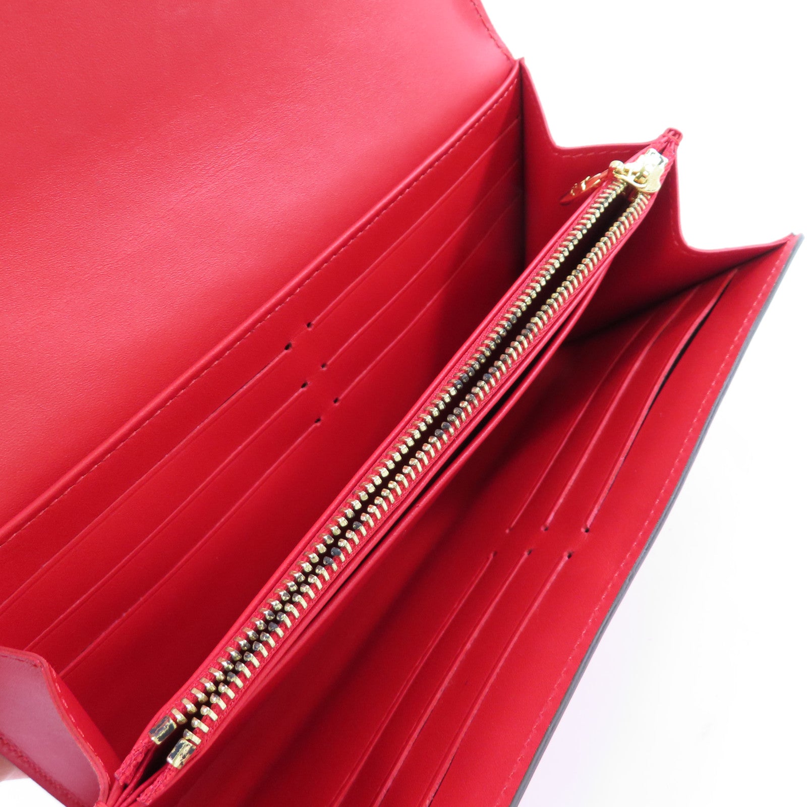 LOUIS VUITTON Vernis Sweet Monogram Portefeuille Sarah金扣長錢包紅色/粉紅色