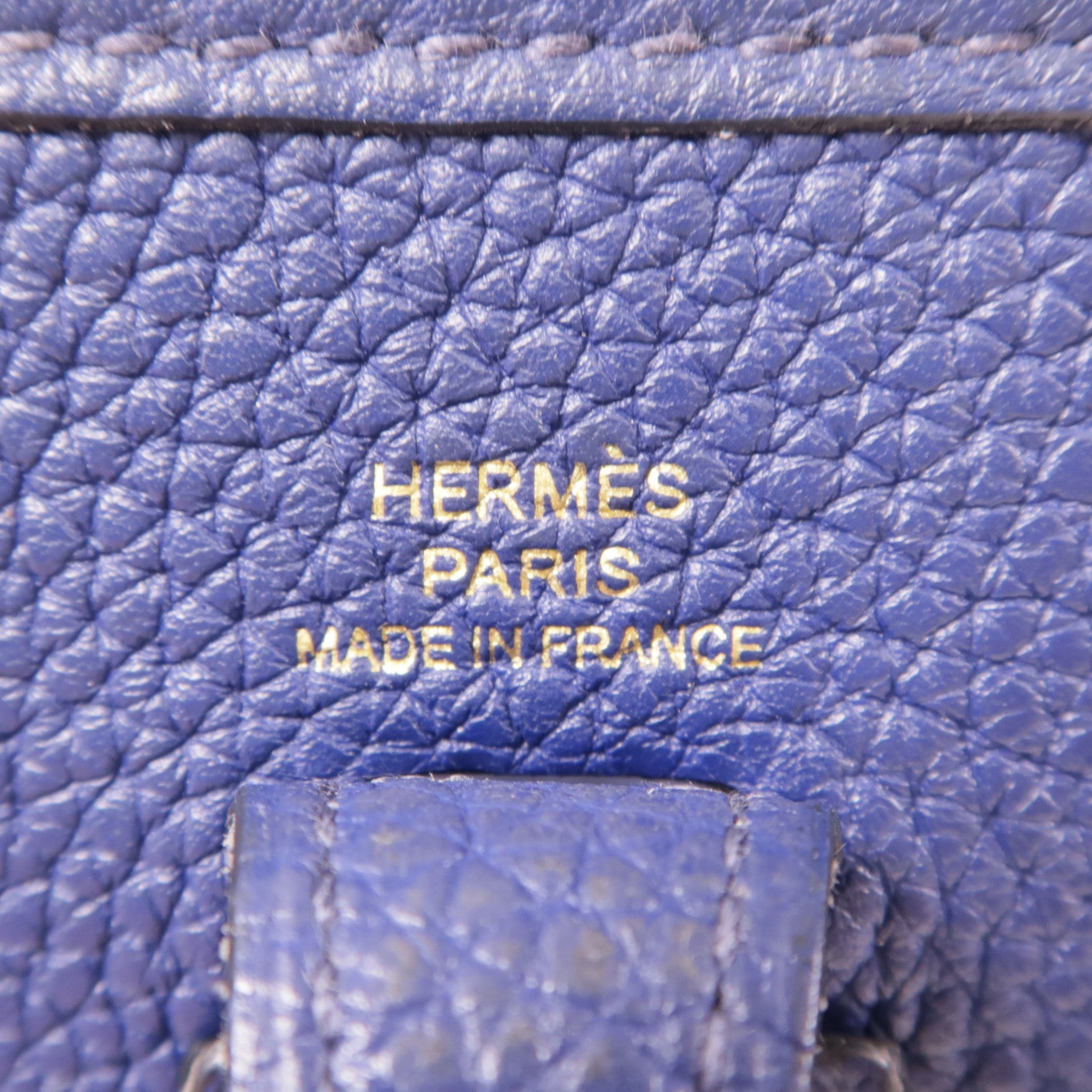 HERMES Clemence皮革Evelyne TPM金扣肩背袋Bleu Saphir