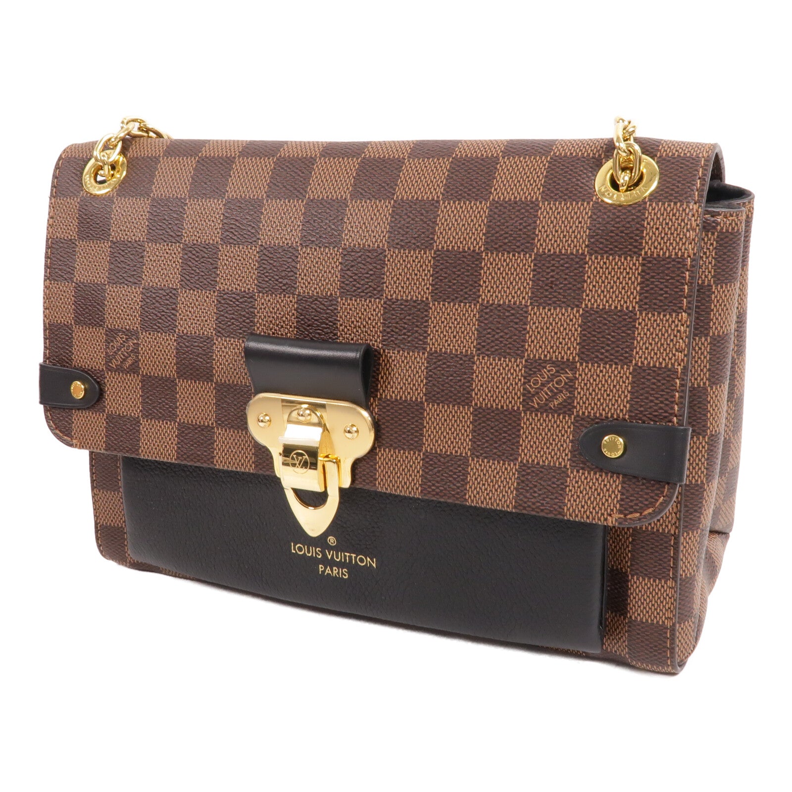 LOUIS VUITTON Damier Vavin PM金扣鏈帶肩背袋