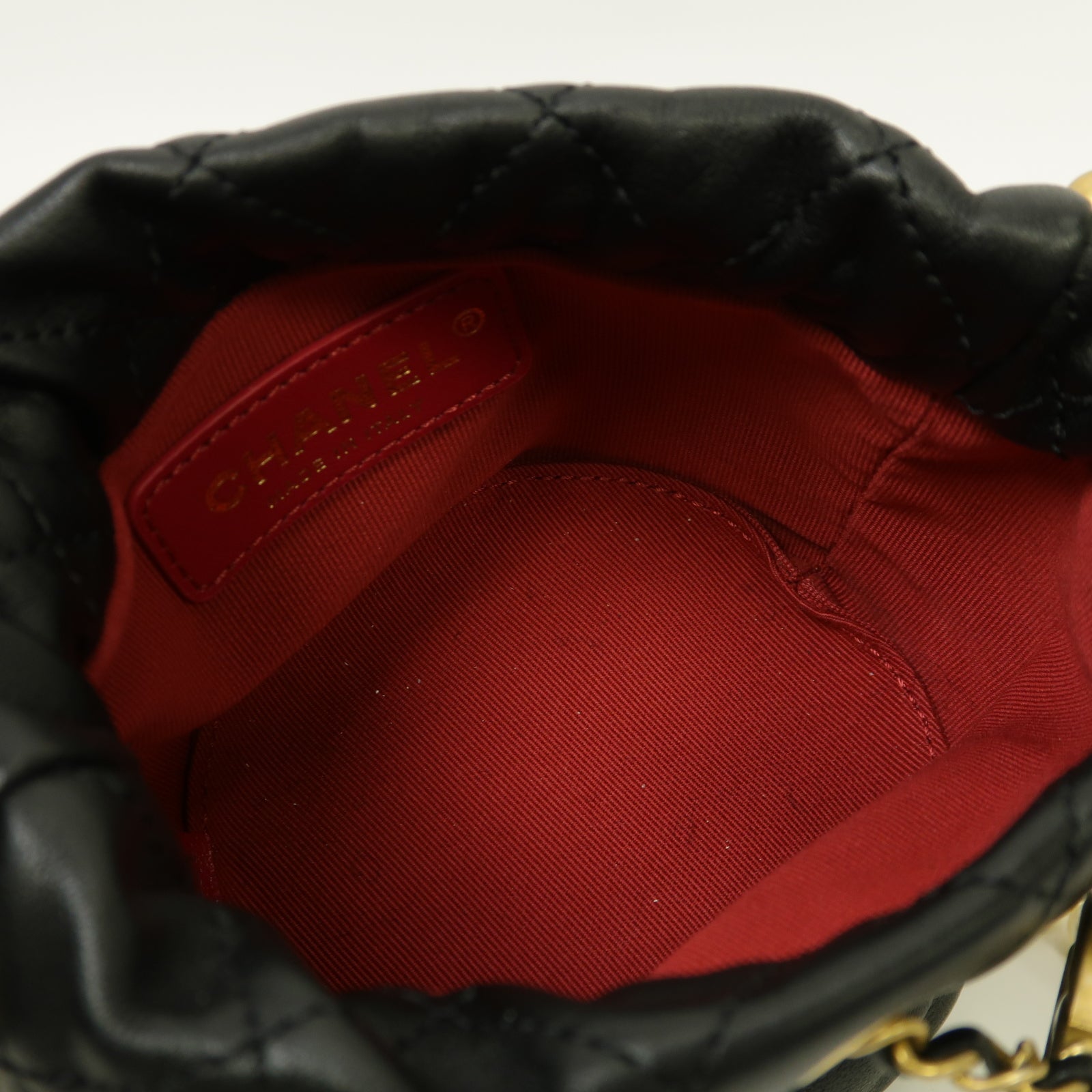CHANEL 菱格羊皮皮革Shoulder Bag金扣肩背袋黒色