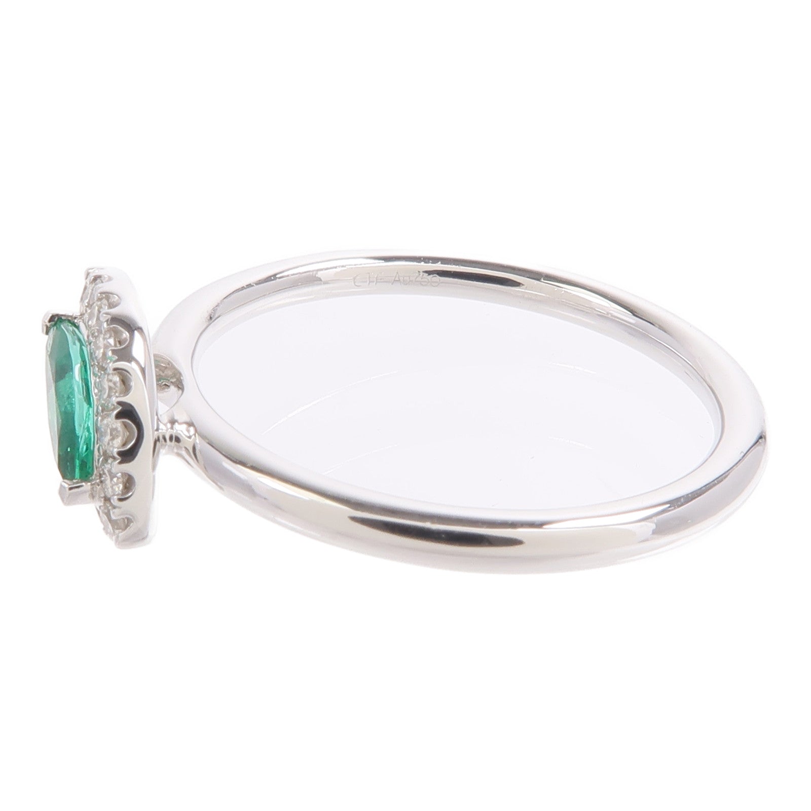 JEWELRY 18K白金Emerald Diamond Ring綠寶石/鑽石戒指