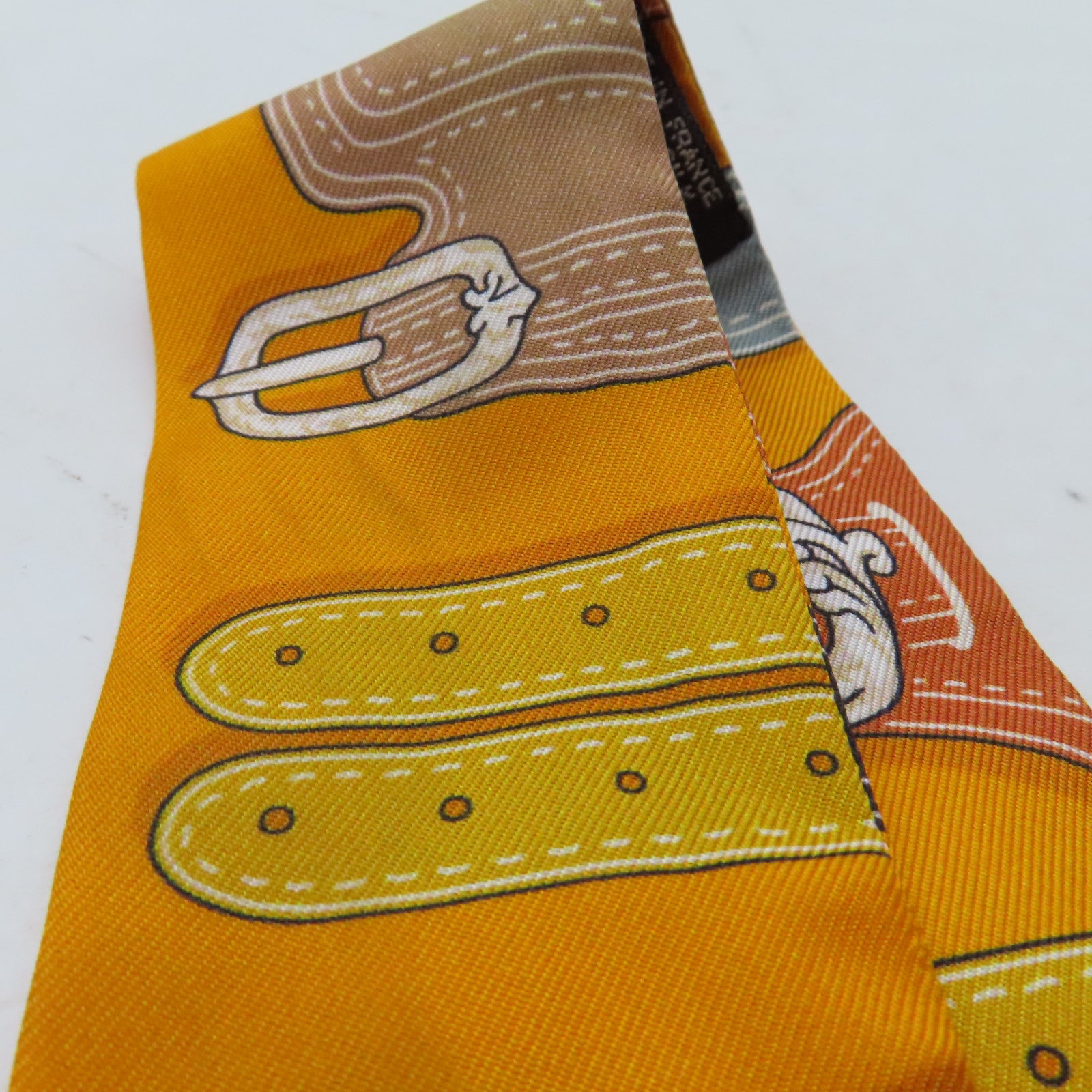 HERMES 絲質Twilly絲巾橙色
