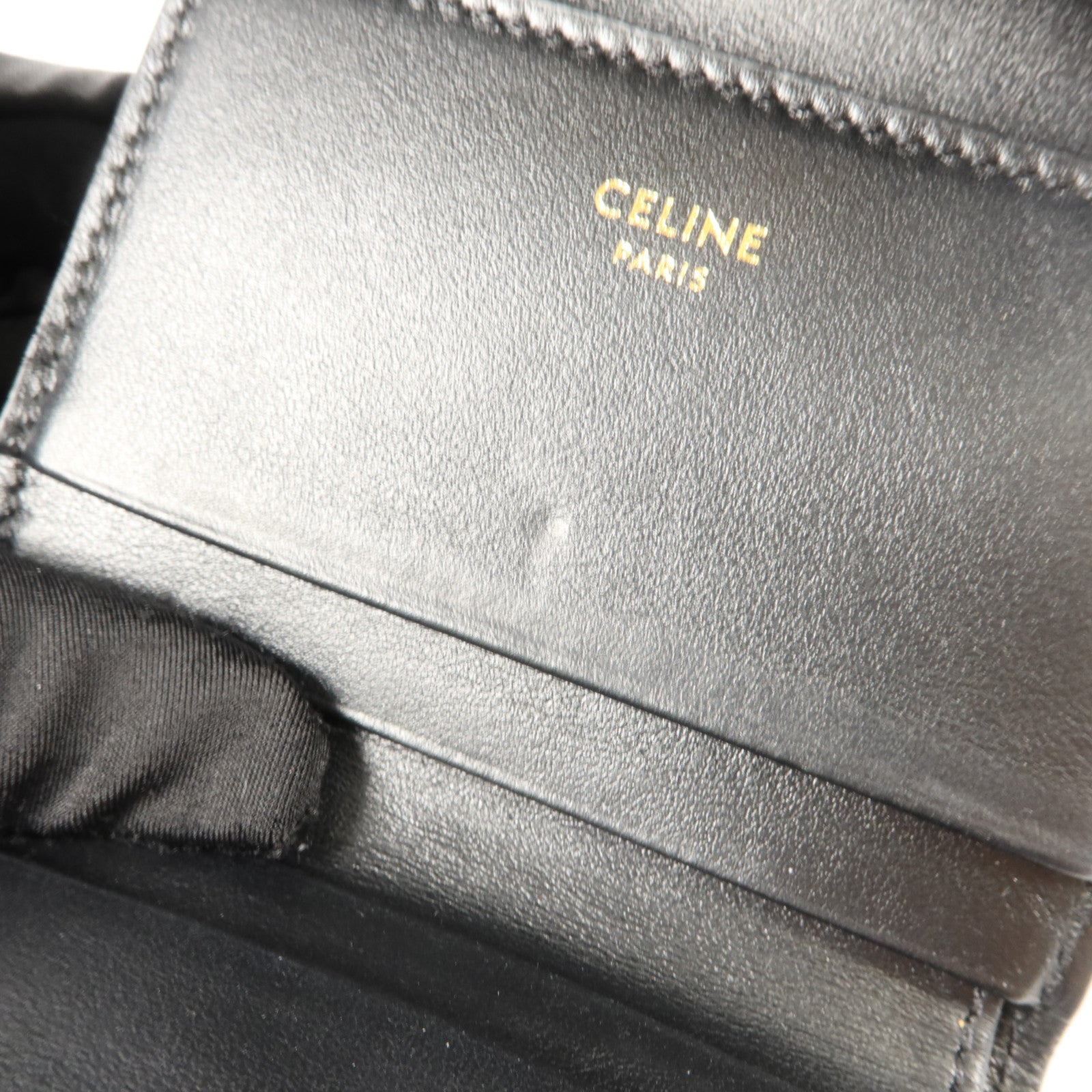 CELINE 牛皮皮革Triomphe Compact Wallet錢包