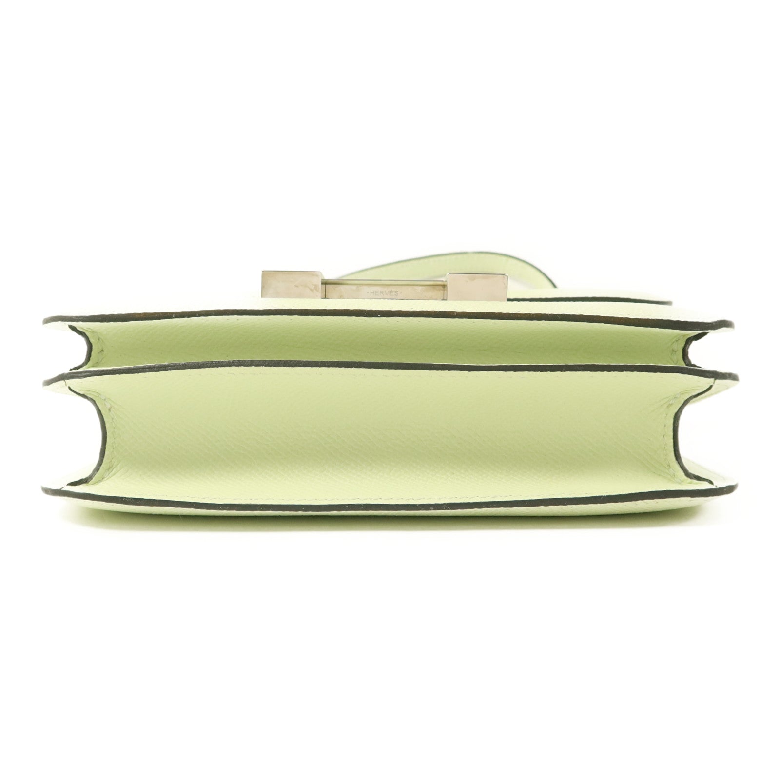 HERMES Epsom皮革Constance Mini II銀扣肩背袋Vert Fizz