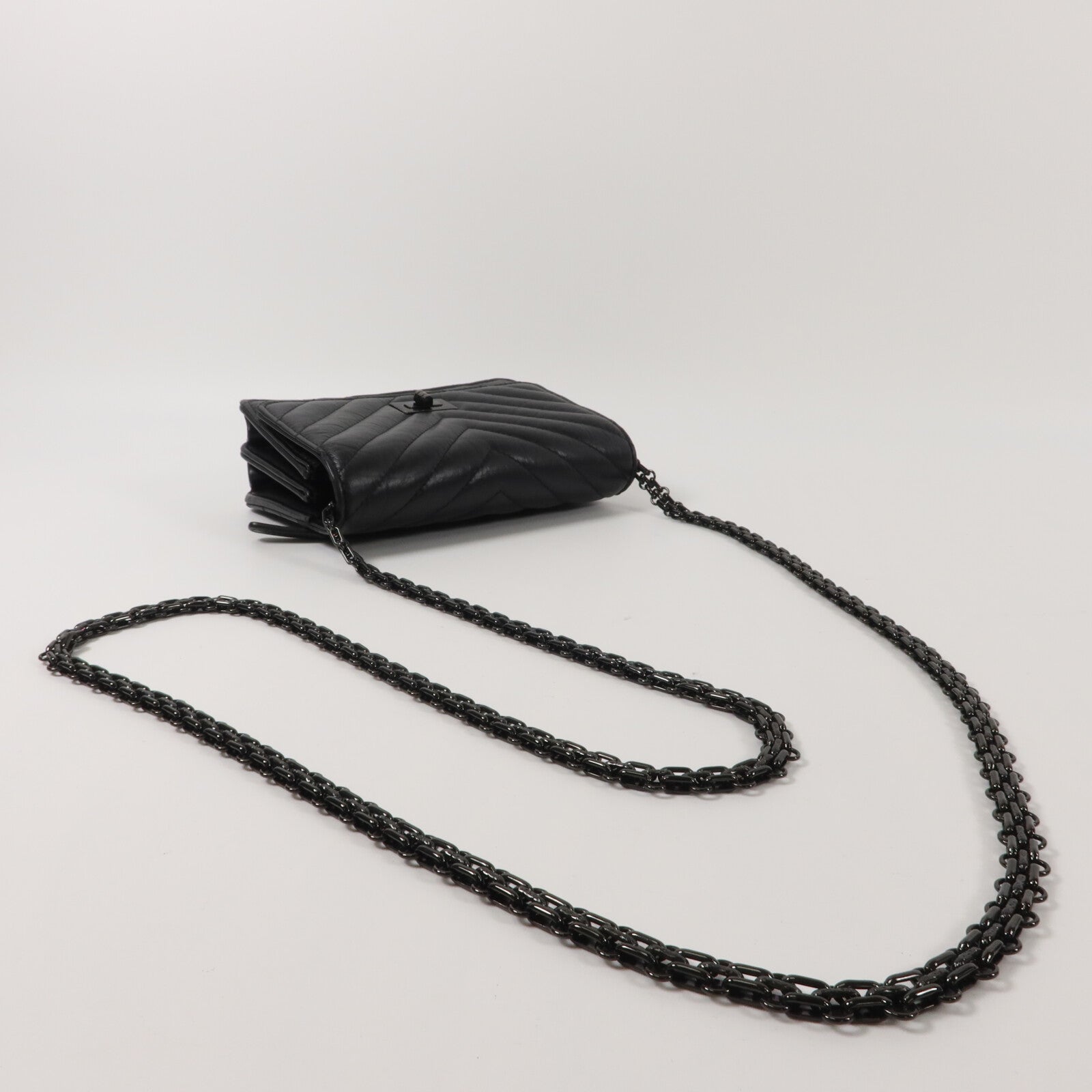 CHANEL 羊皮皮革2.55 Mini WOC鏈帶肩背袋