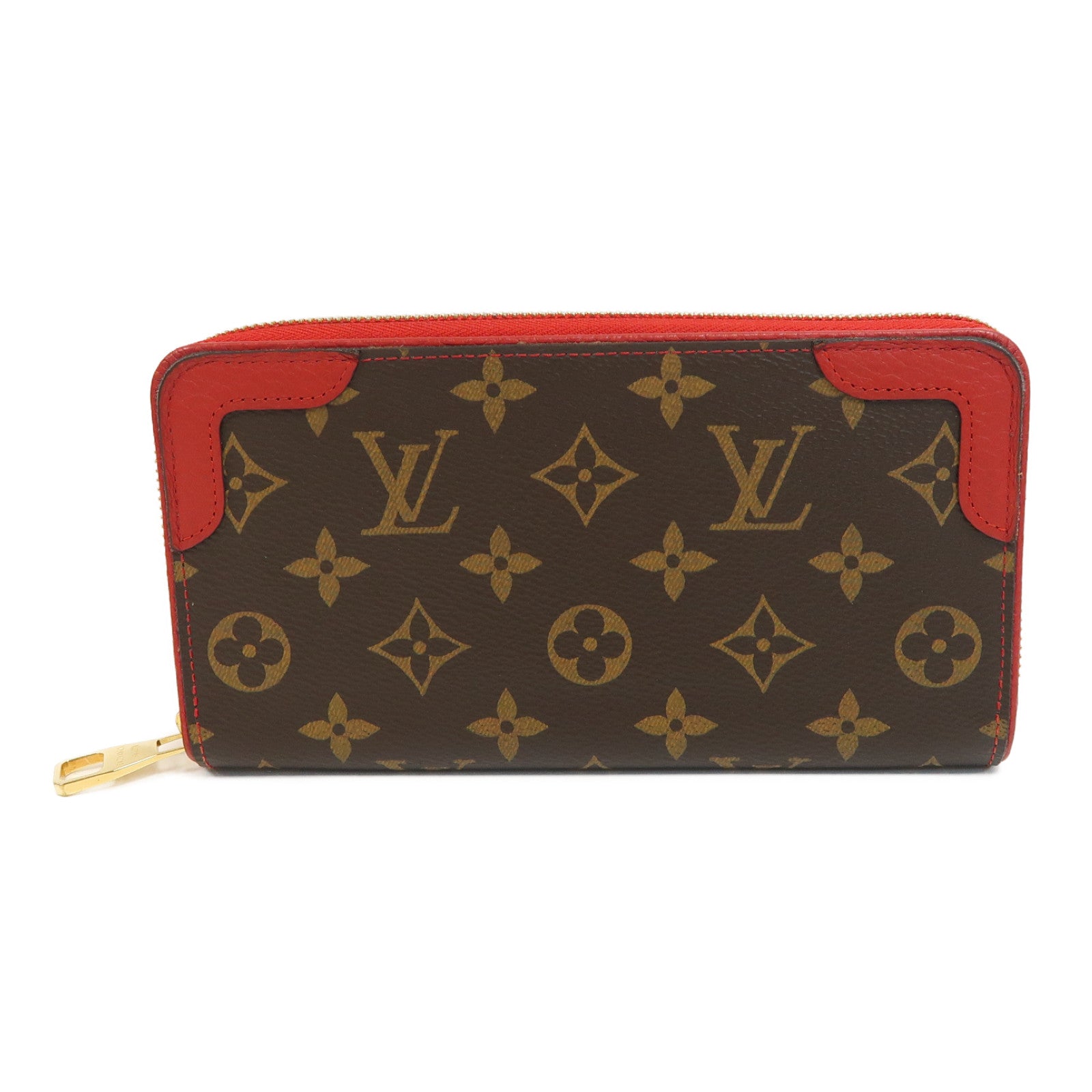 LOUIS VUITTON Monogram Retiro Zippy Wallet長錢包紅色/啡色
