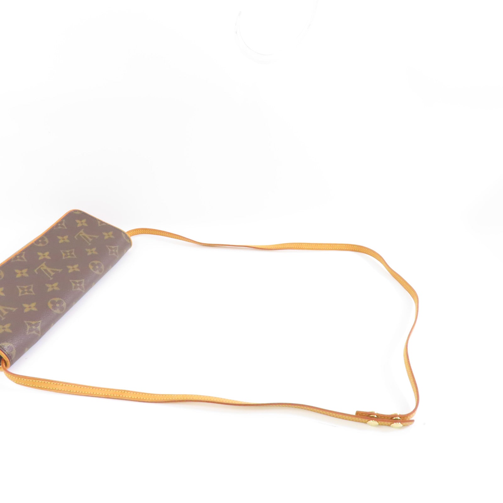LOUIS VUITTON 【激減優惠】Monogram Pochette Twin GM金扣肩背袋啡色