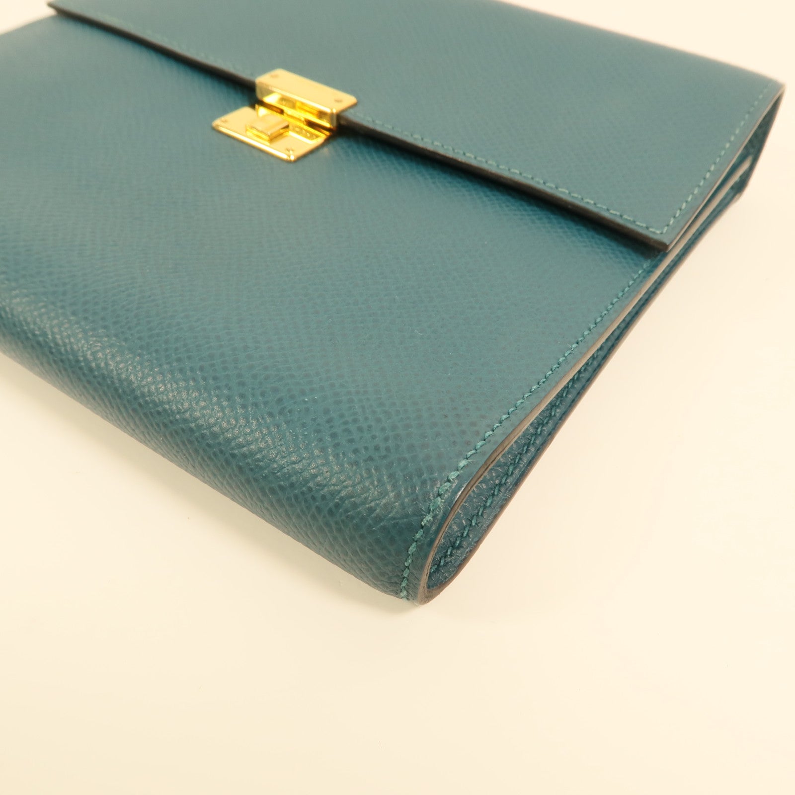 HERMES Epsom皮革Clic 16金扣肩背袋Malachite