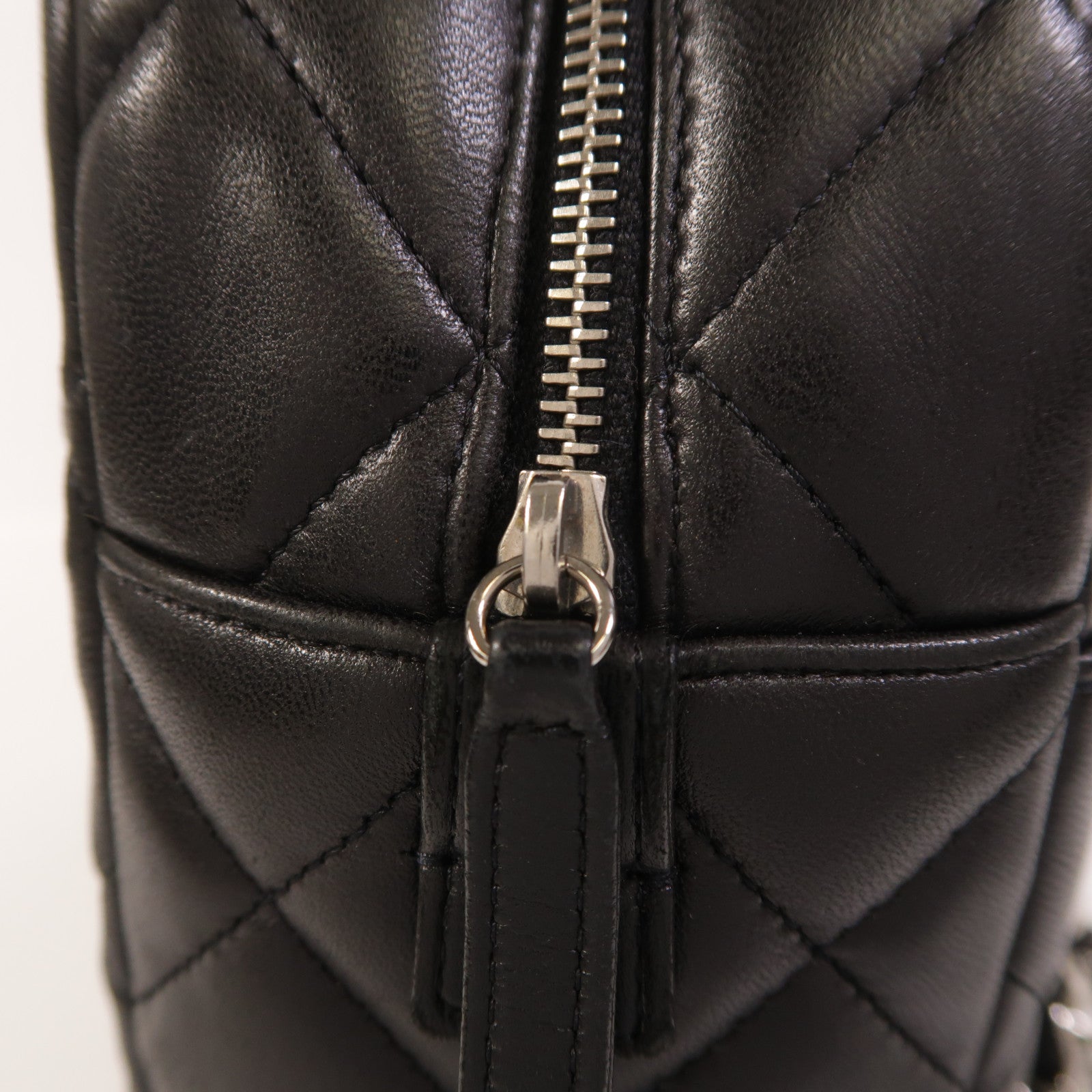 CHANEL 羊皮皮革Chain Shoulder銀扣鏈帶肩背袋