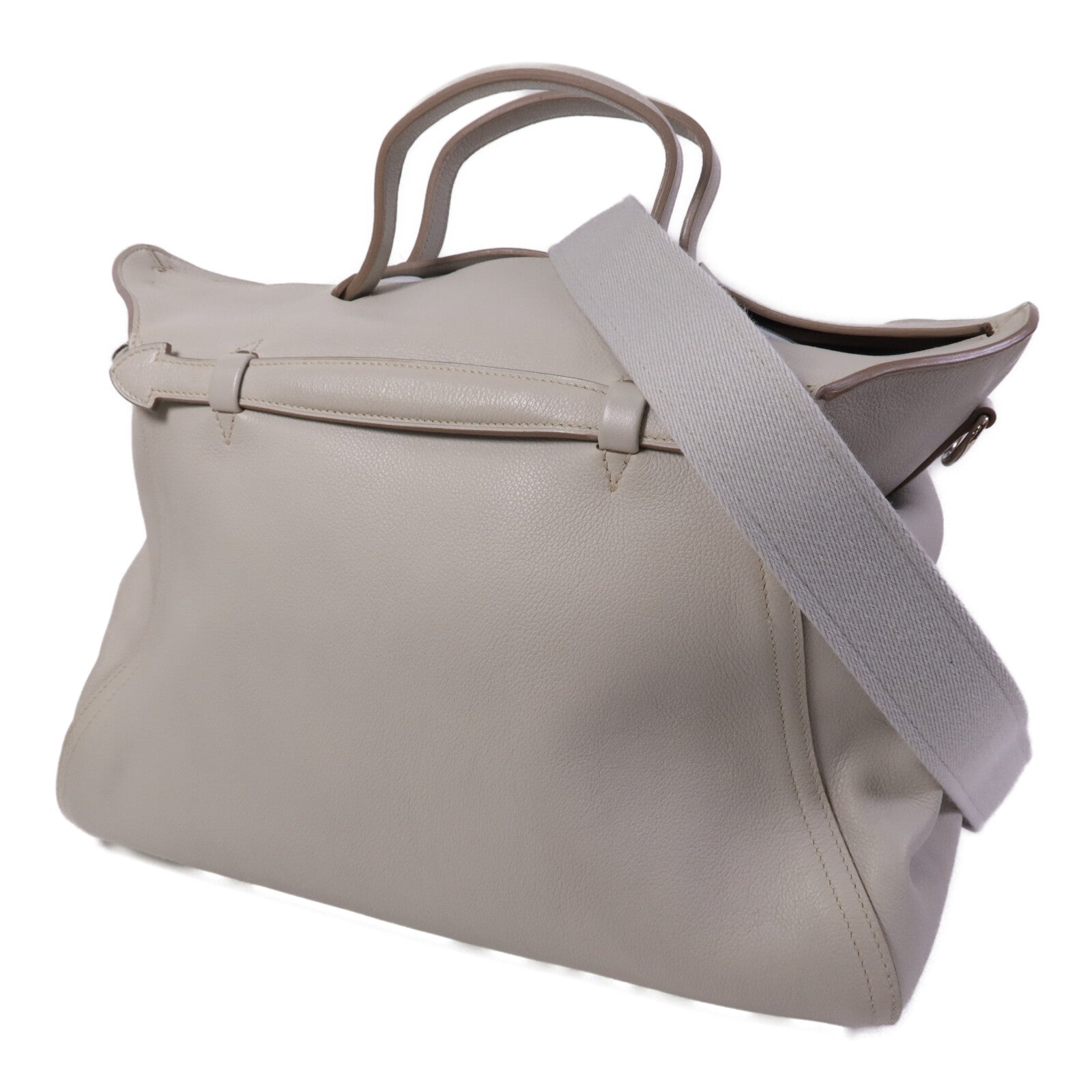 HERMES Evercolor皮革Oxer銀扣手挽肩背兩用袋Gris Perle