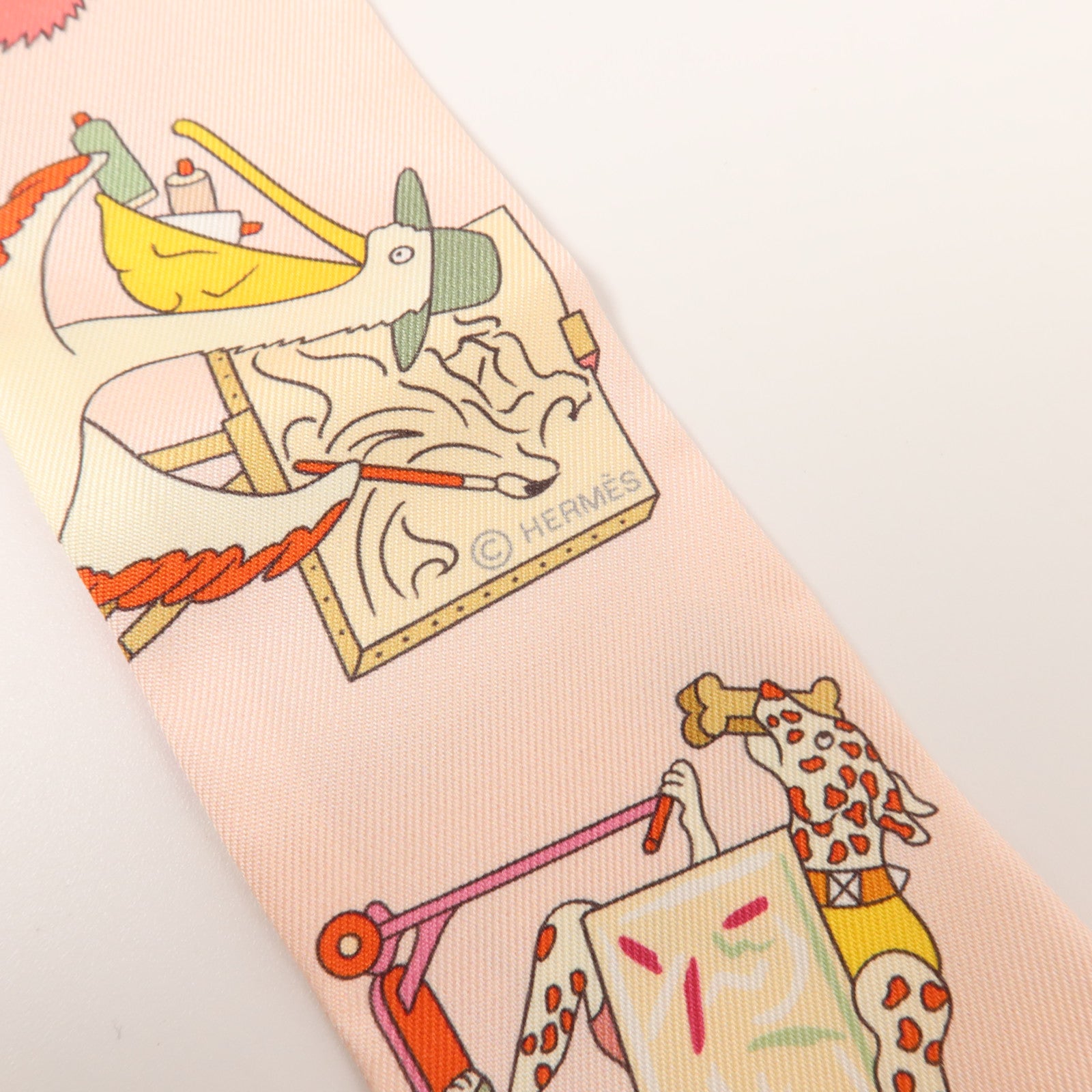 HERMES 絲質Twilly絲巾