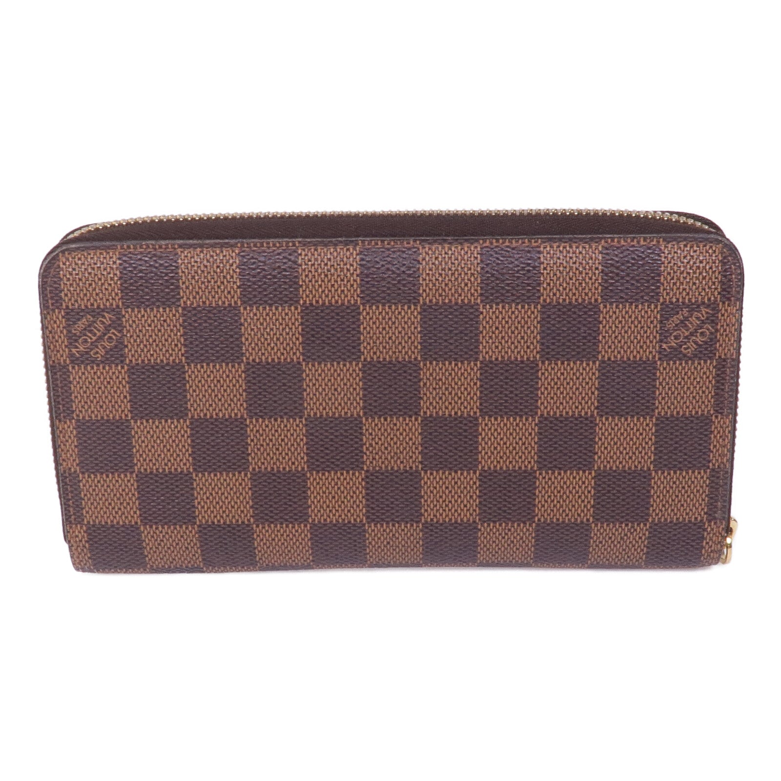 LOUIS VUITTON Damier Ebene Zippy Long Wallet金扣長錢包