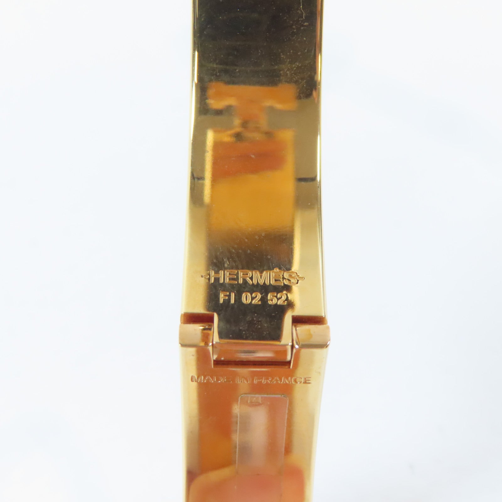 HERMES 金屬Clic H Bracelet手鐲金色#15.75cm