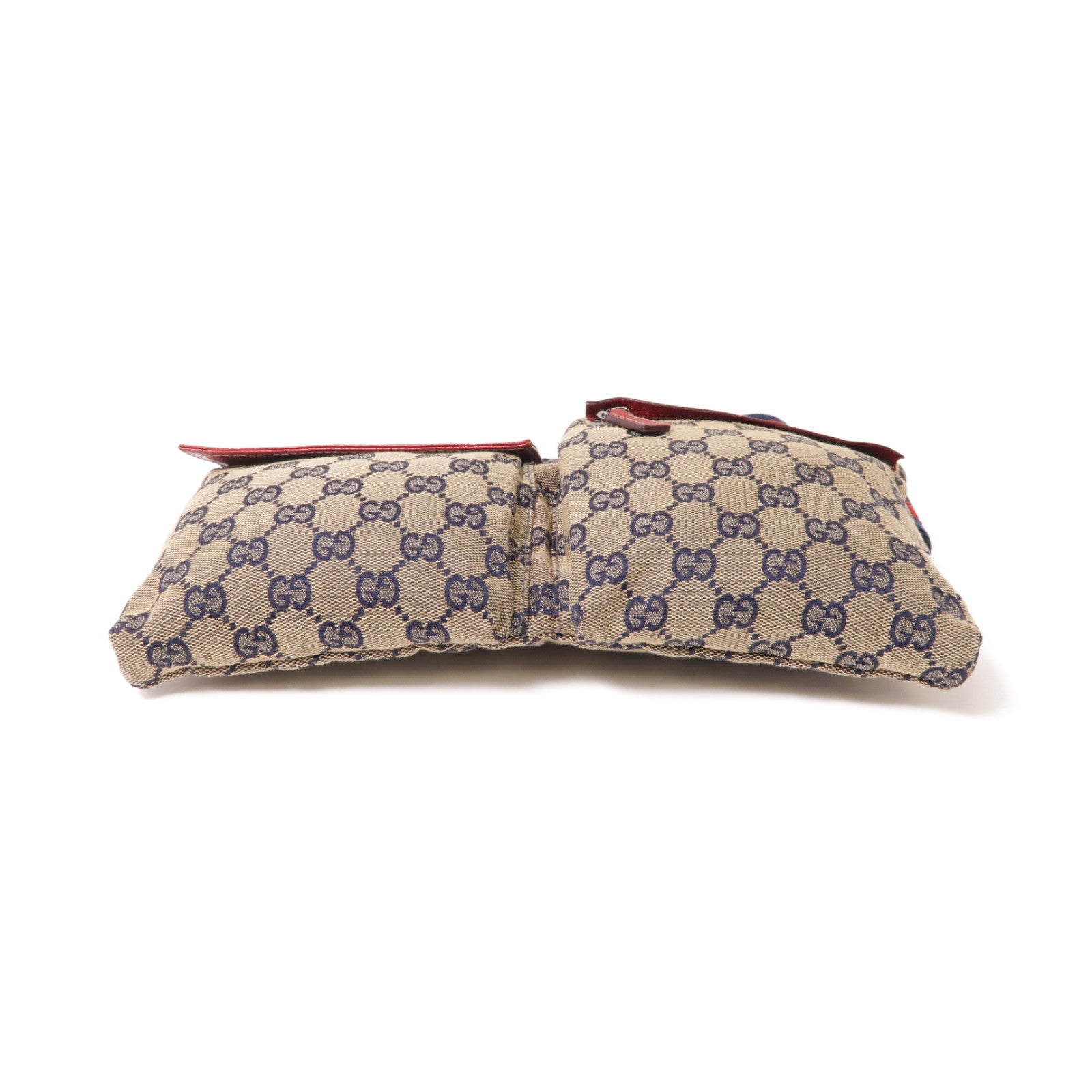 GUCCI 帆布Waist Bag銀扣腰包米色/藍色/紅色