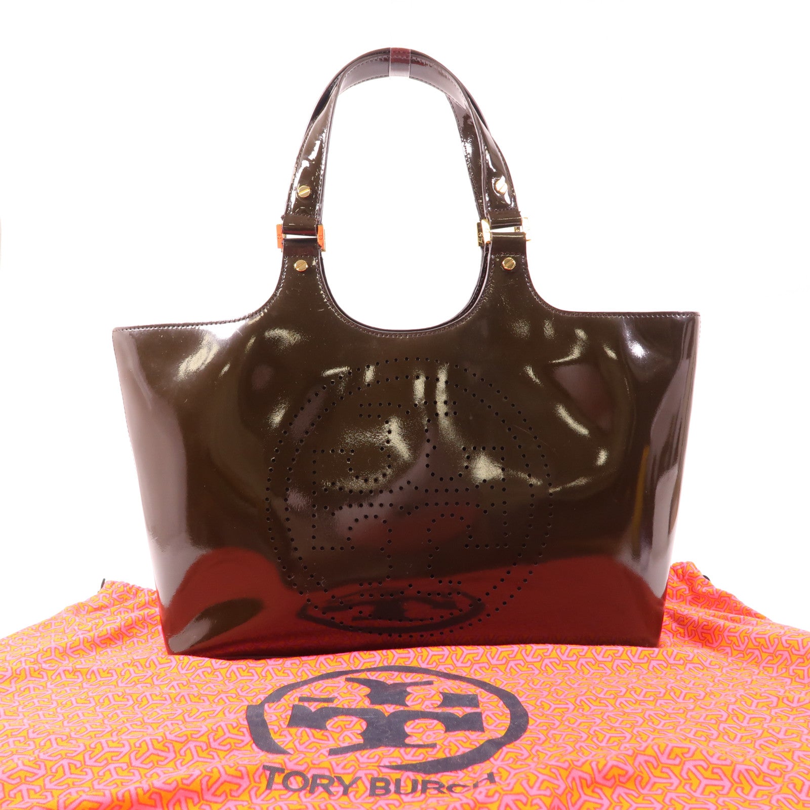Tory Burch 漆皮皮革Tote Bag金扣手挽袋