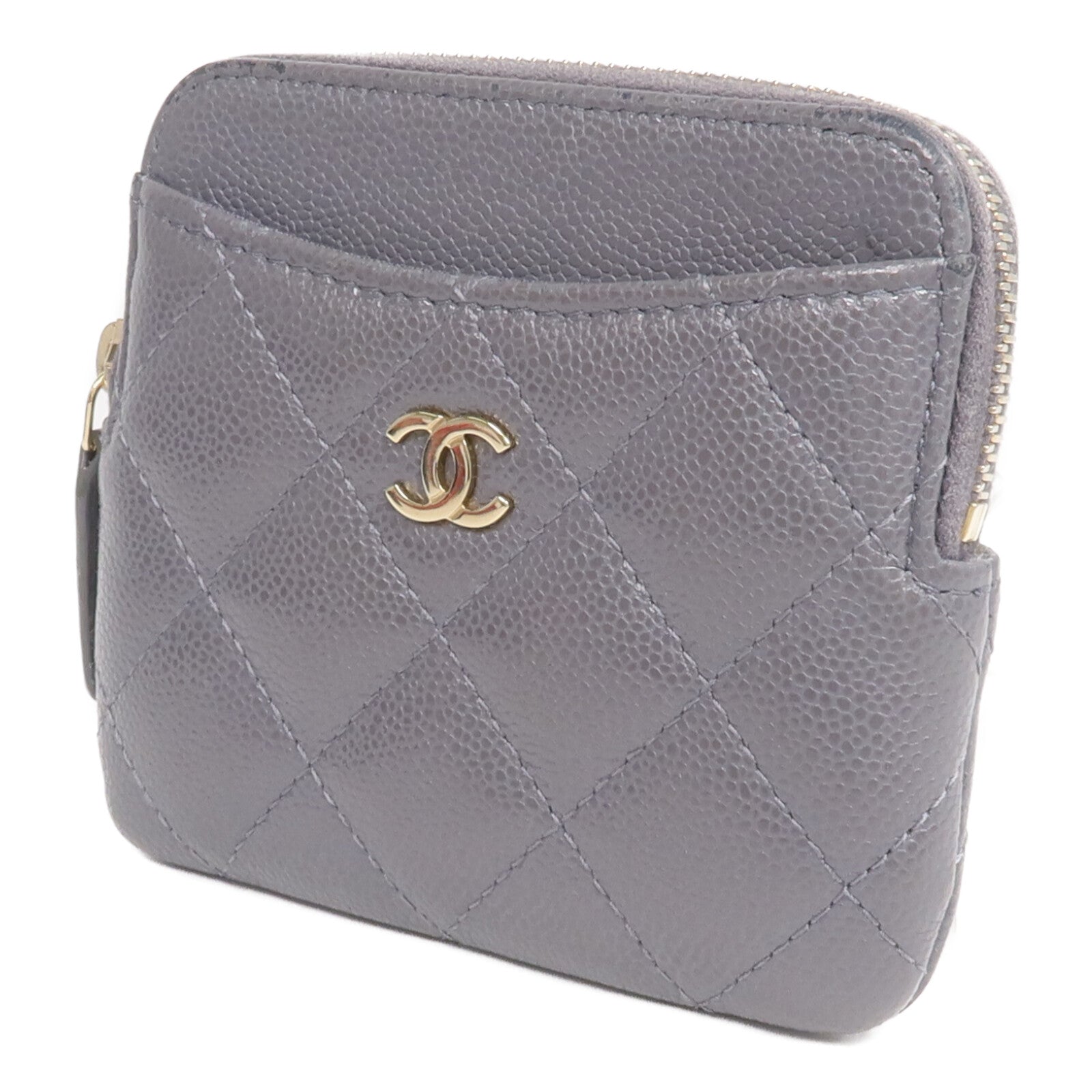 CHANEL 牛皮皮革Card Holder Matelasse金扣卡片套