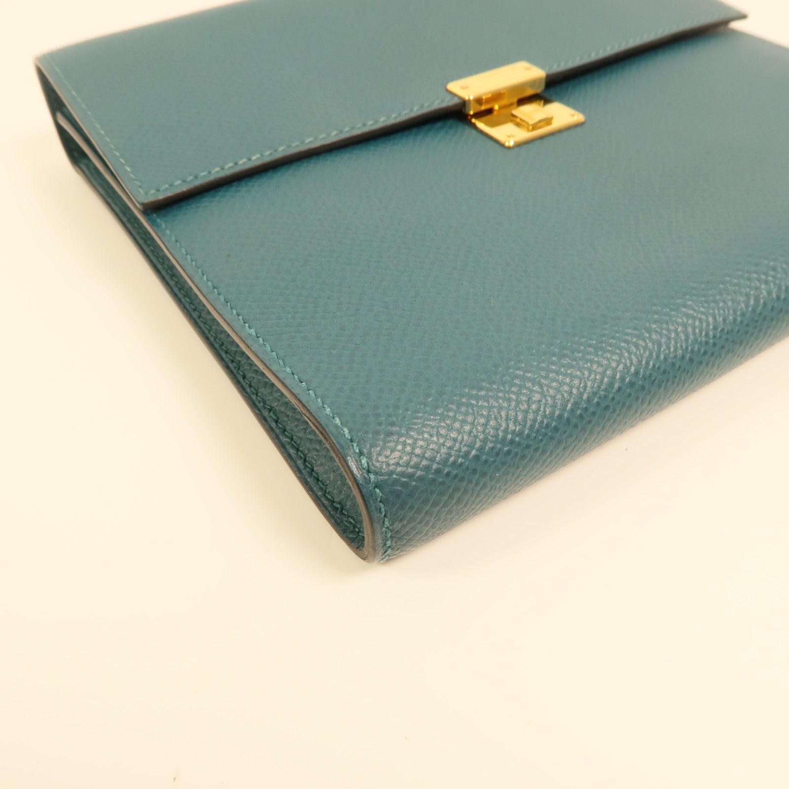HERMES Epsom皮革Clic 16金扣肩背袋Malachite