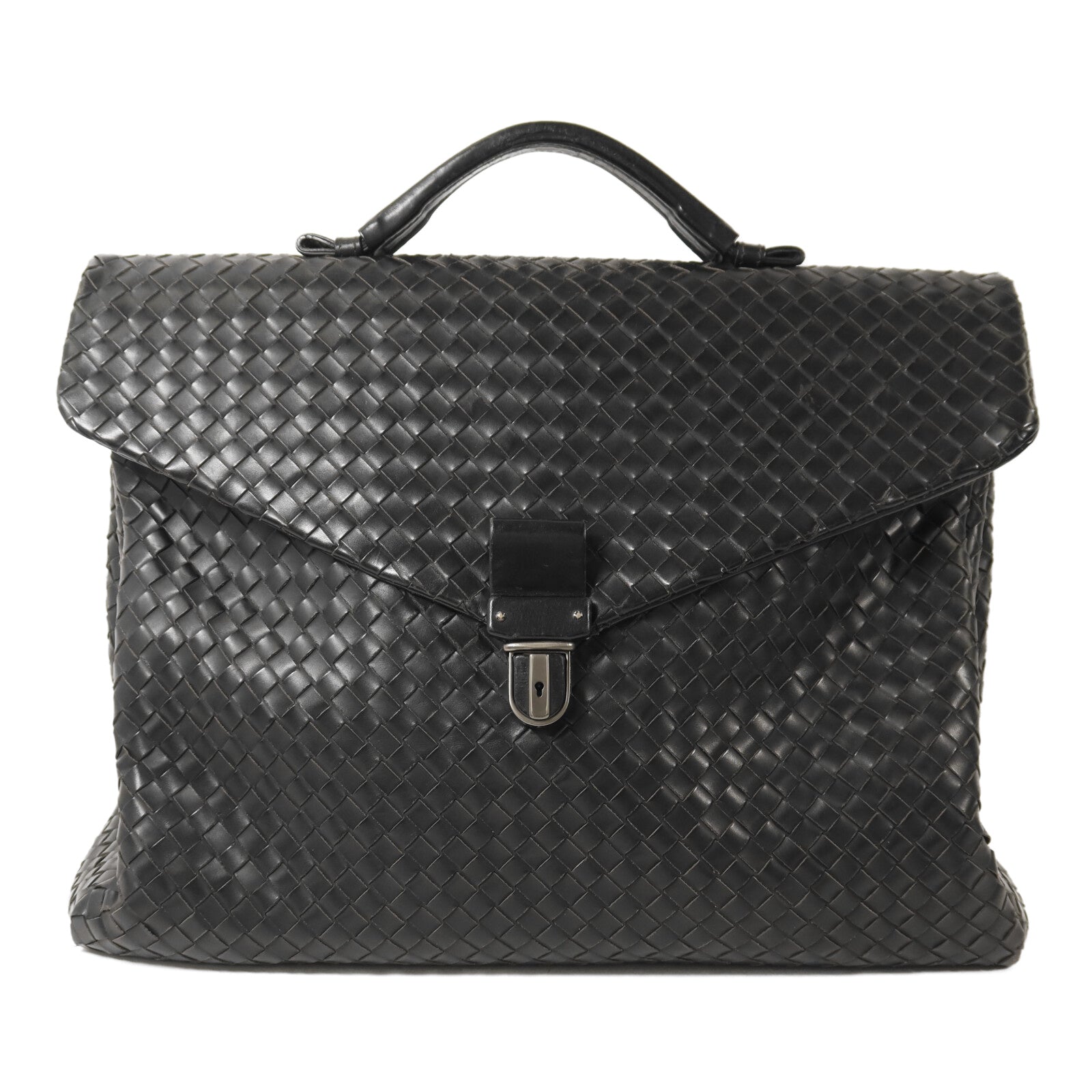 BOTTEGA VENETA 牛皮皮革Brief Case銀扣公事包