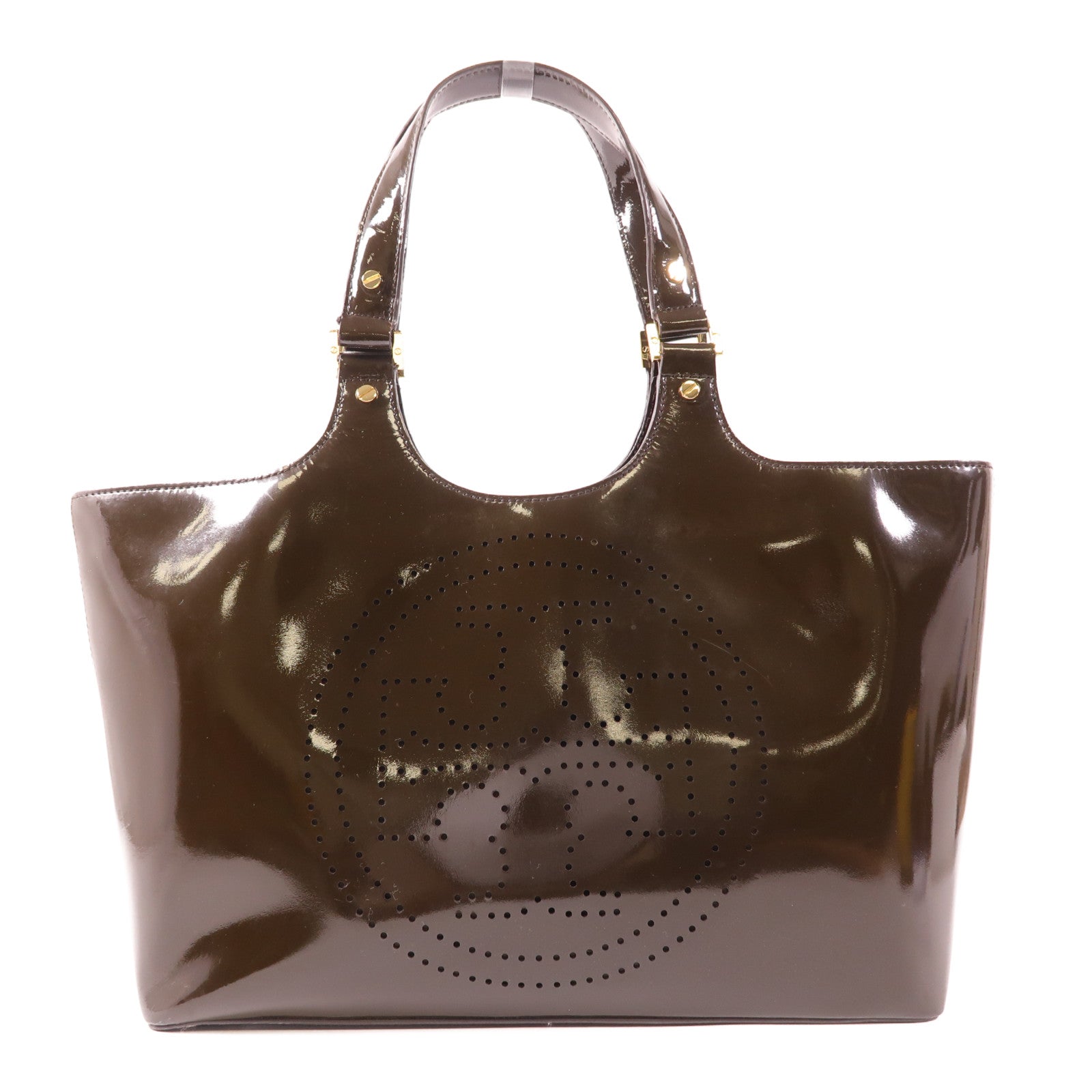 【激減優惠】漆皮皮革Tote Bag金扣手挽袋