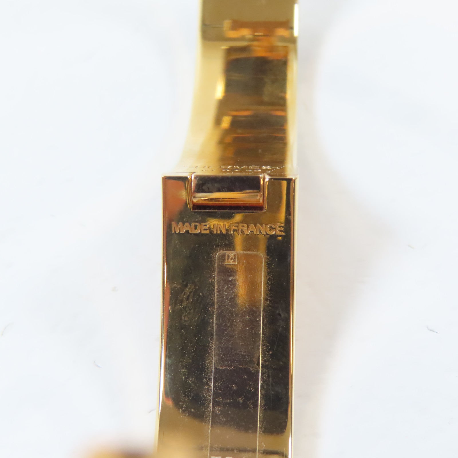 HERMES 金屬Clic H Bracelet手鐲金色#15.75cm