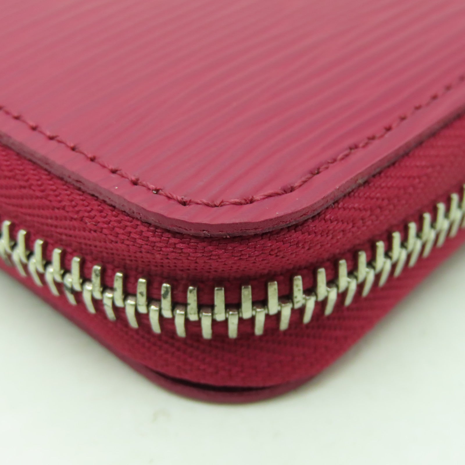 LOUIS VUITTON Epi Zipper Compact Wallet銀扣長錢包紅色
