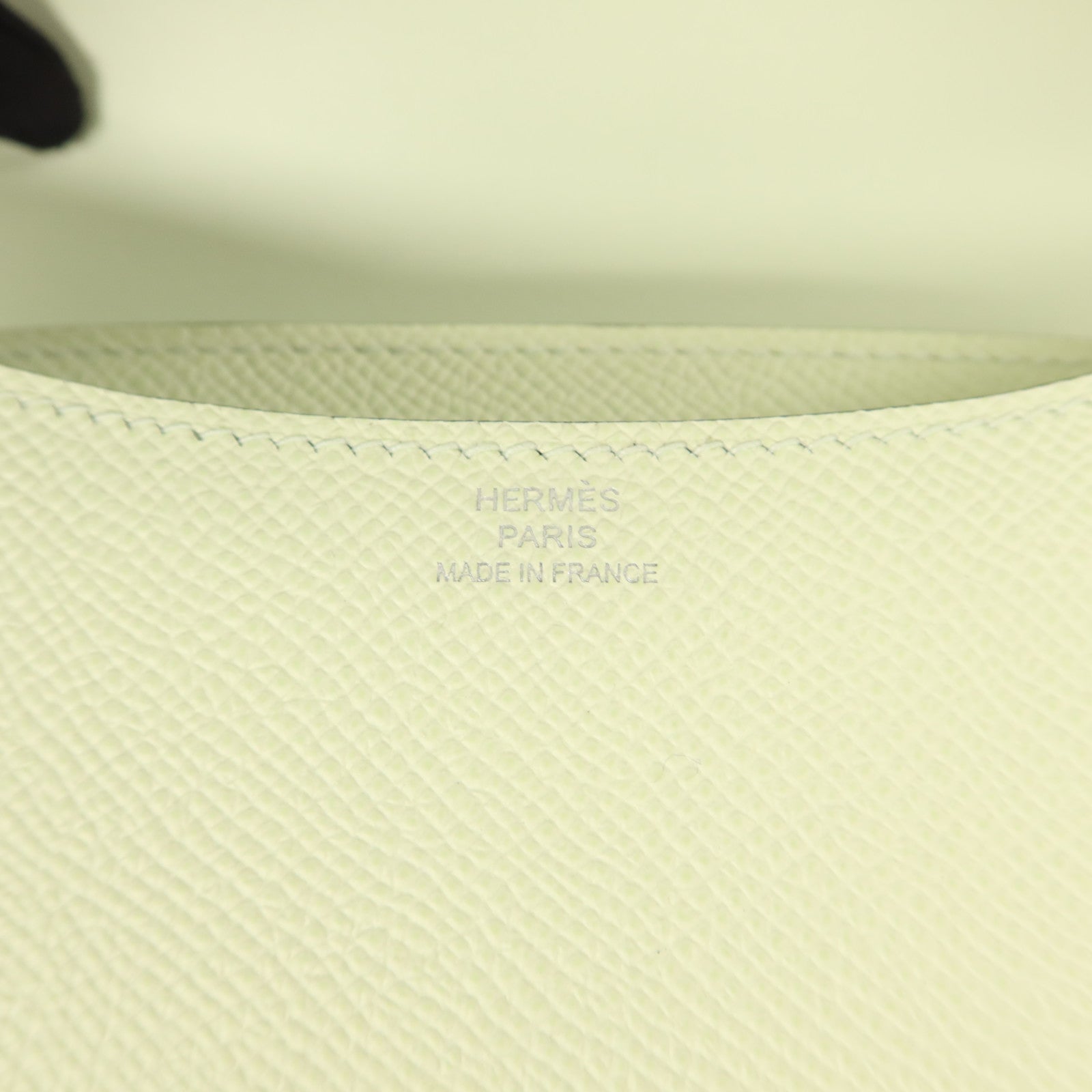 HERMES Epsom皮革Constance Mini II銀扣肩背袋Vert Fizz