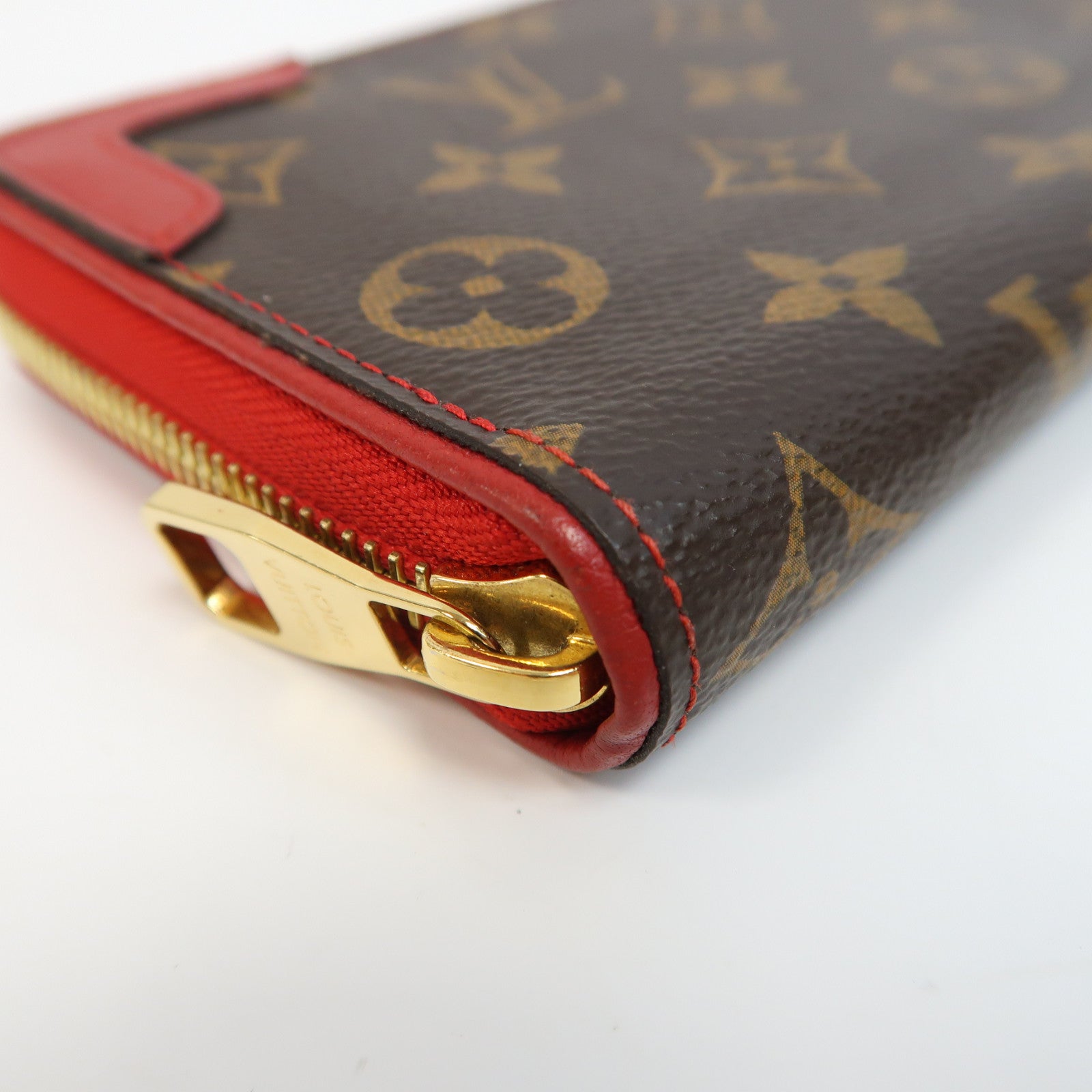 LOUIS VUITTON Monogram Retiro Zippy Wallet長錢包紅色/啡色