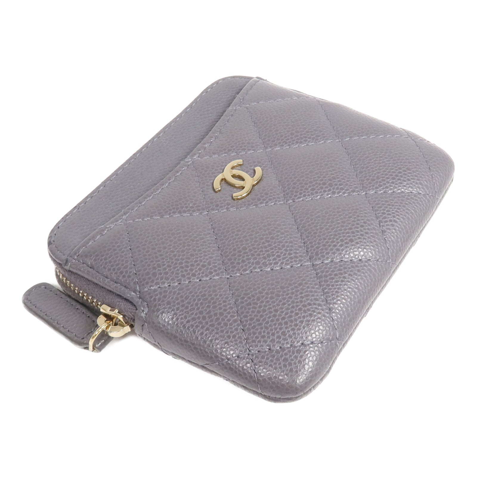 CHANEL 牛皮皮革Card Holder Matelasse金扣卡片套