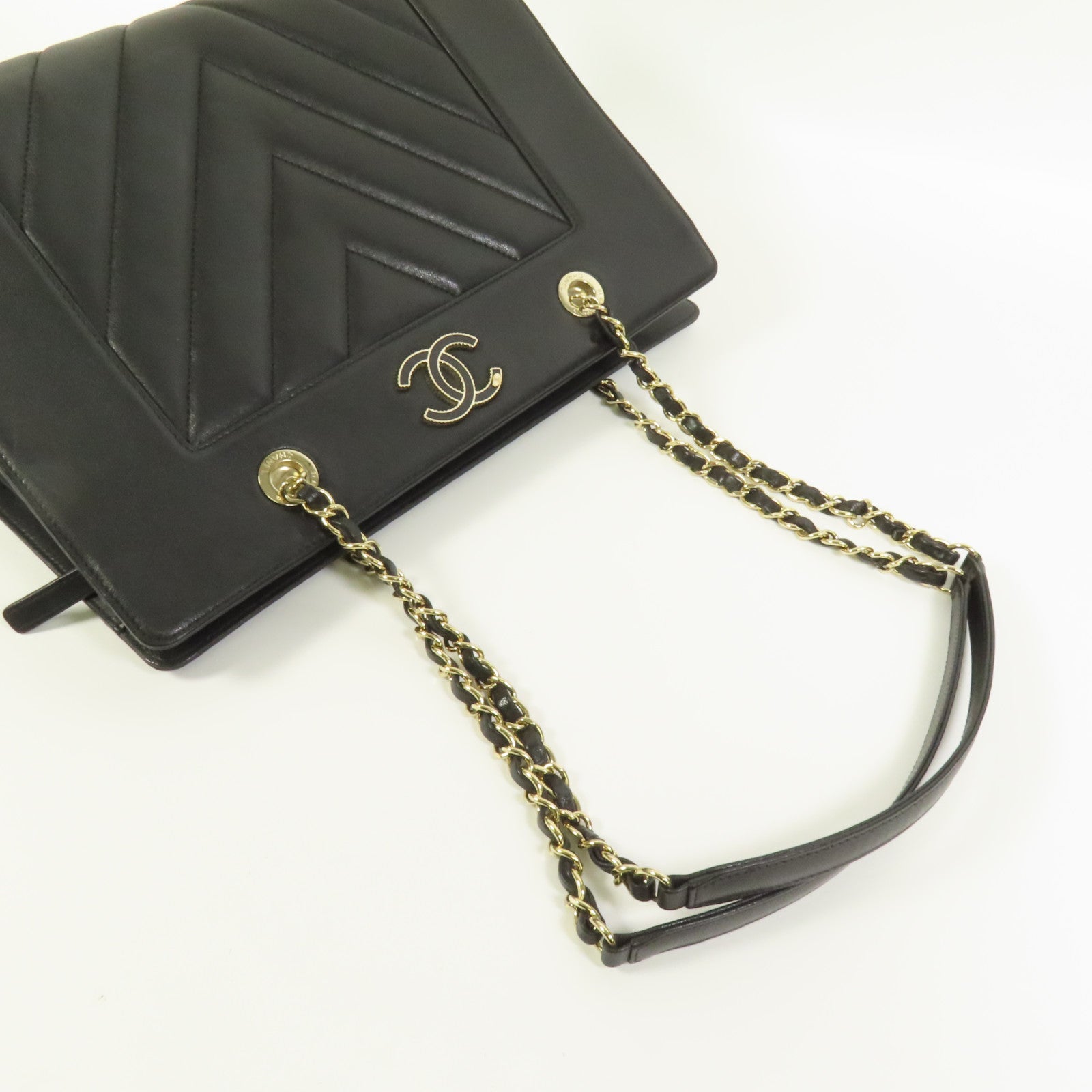 CHANEL 牛皮皮革Shoulder Bag金扣肩背袋