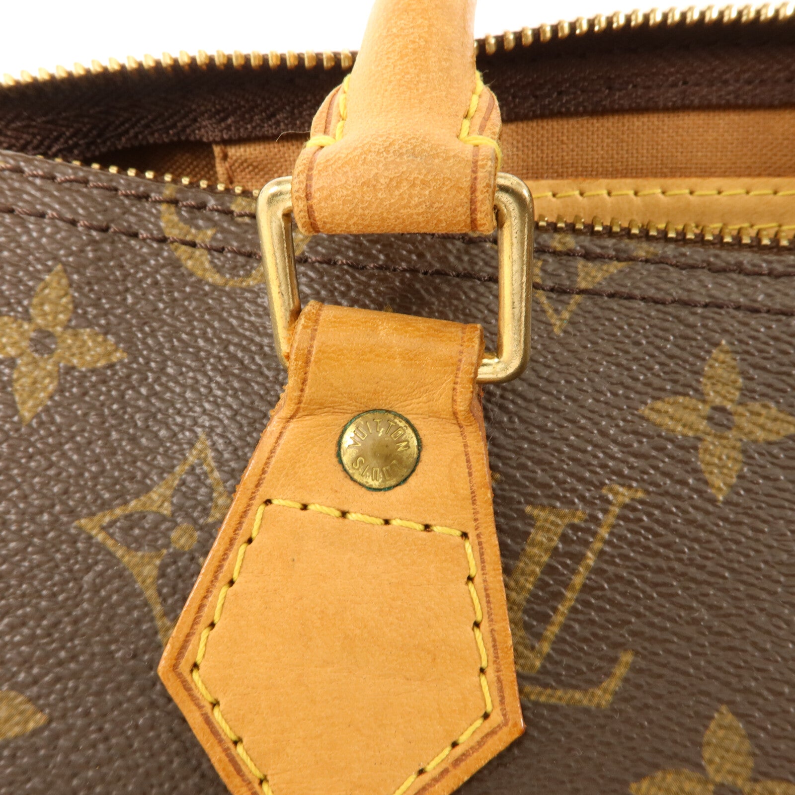 LOUIS VUITTON Monogram Speedy 35金扣手挽袋
